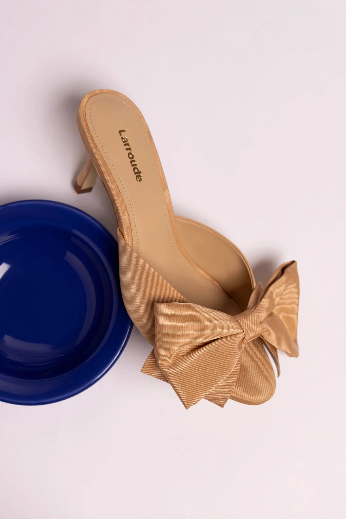 Elle Peep Toe Mule Macaroon Silk - Image 5