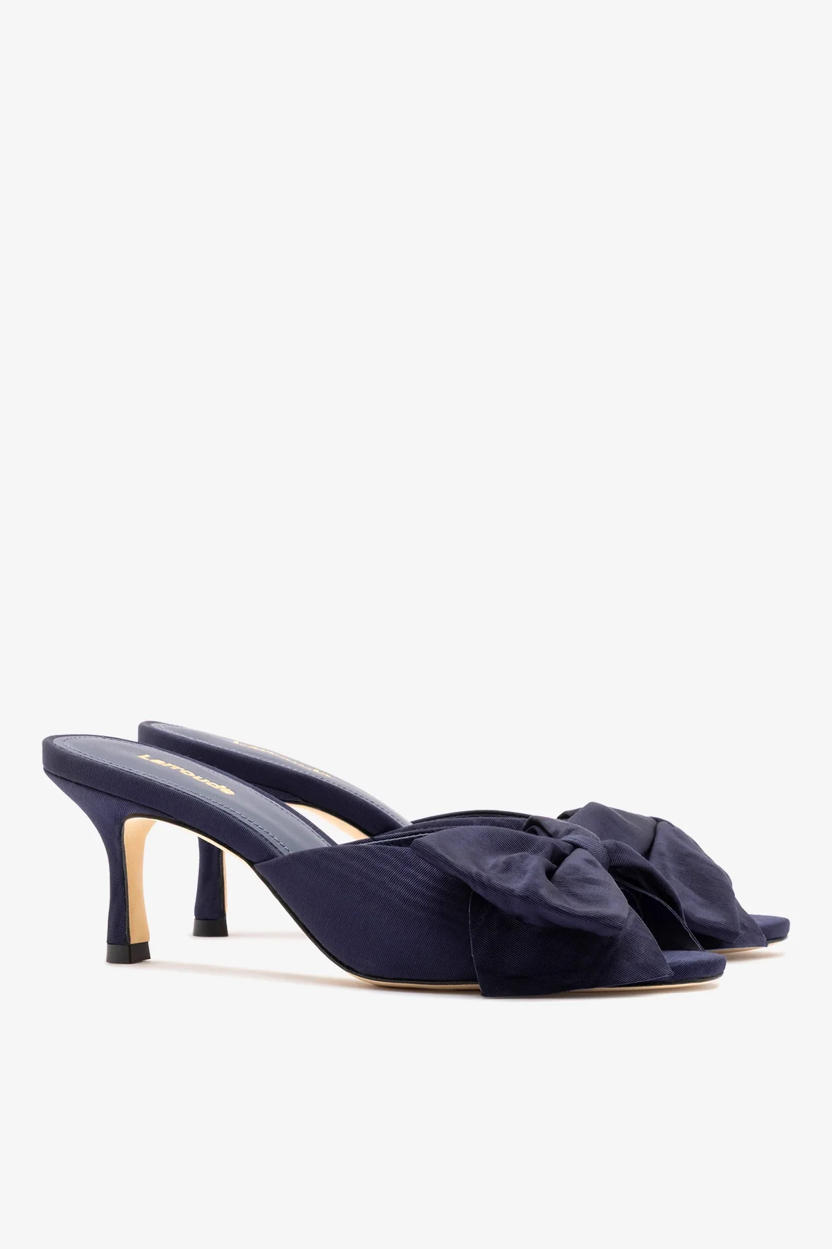 Elle Peep Toe Mule Navy Silk - Image 3