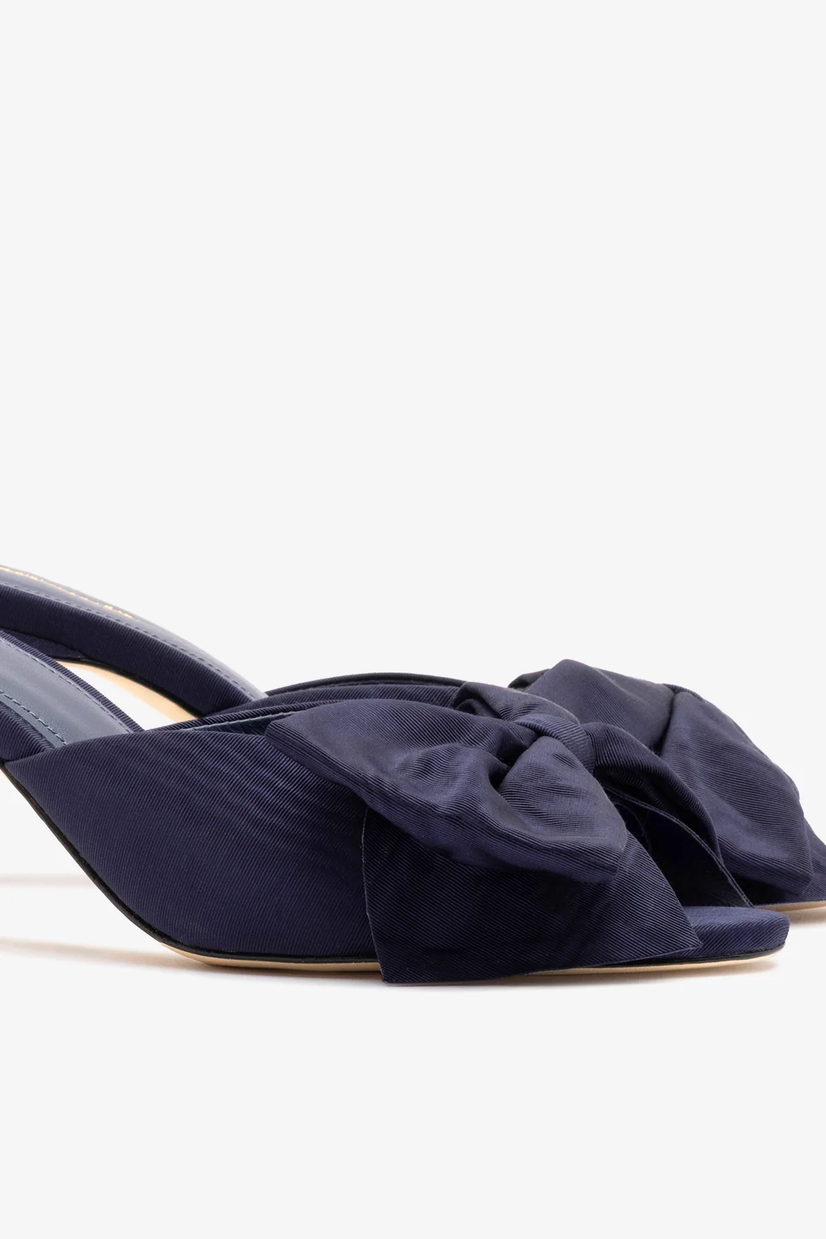Elle Peep Toe Mule Navy Silk - Image 4