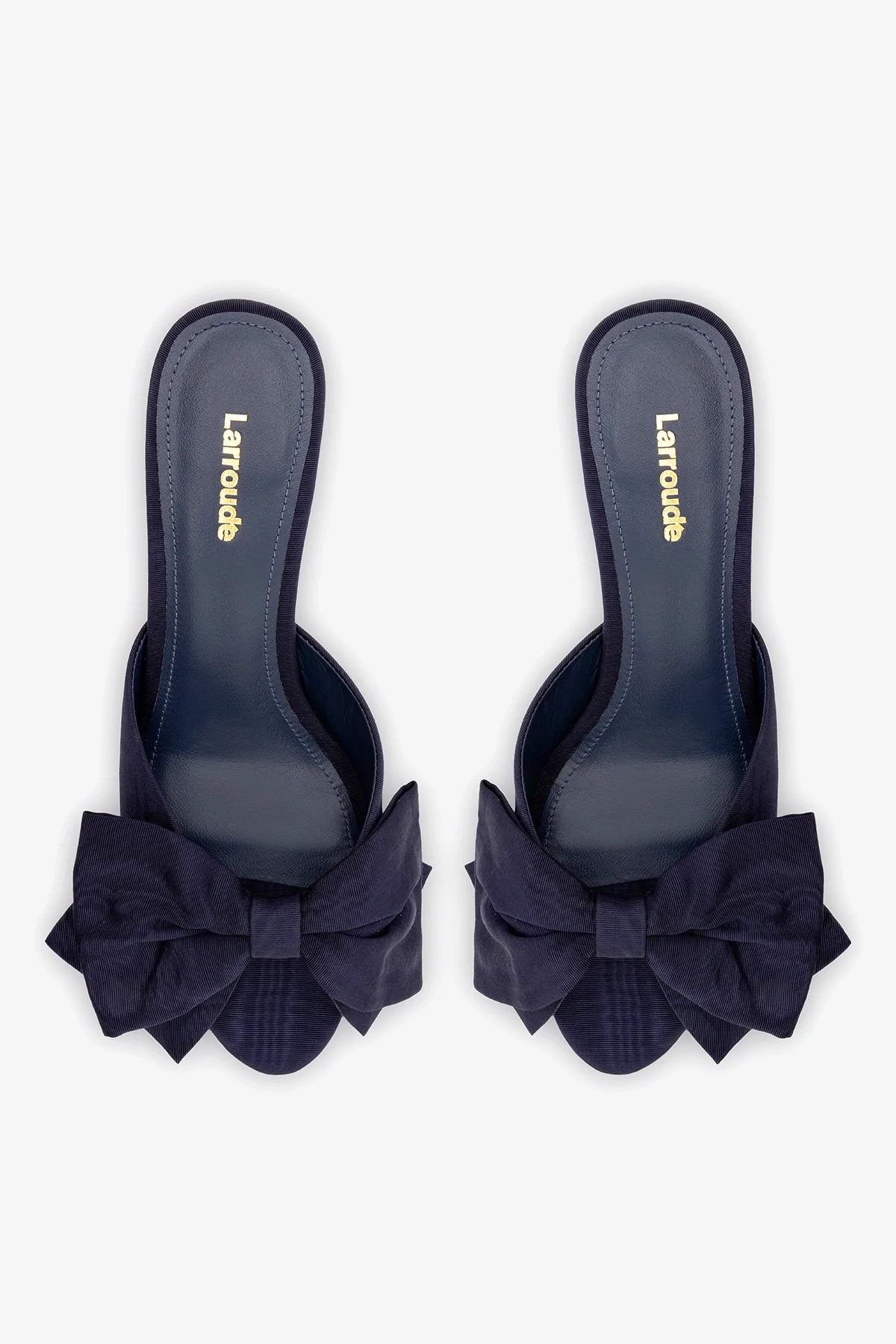 Elle Peep Toe Mule Navy Silk - Image 6