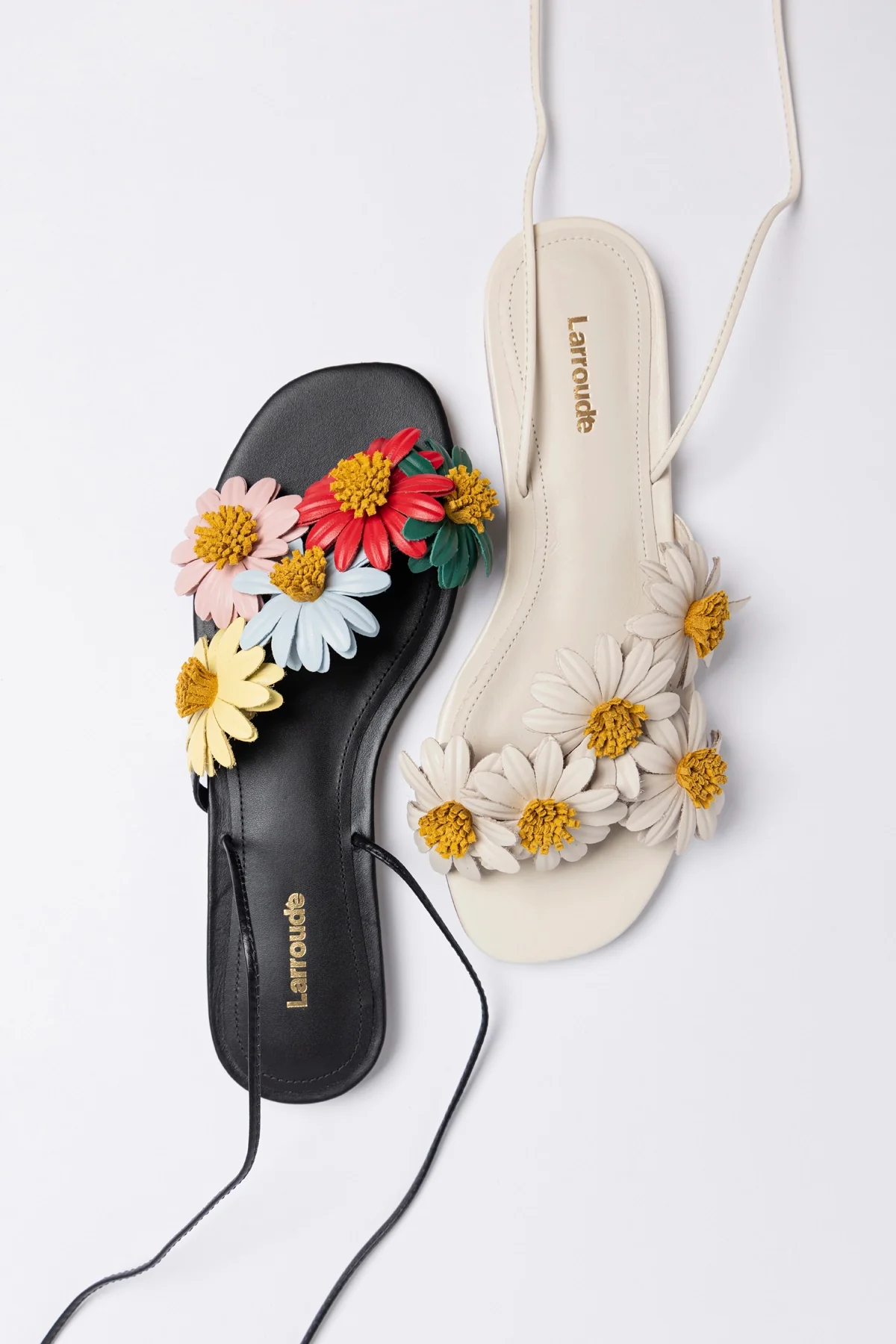Fiore Flat Sandal Ivory Leather - Image 5