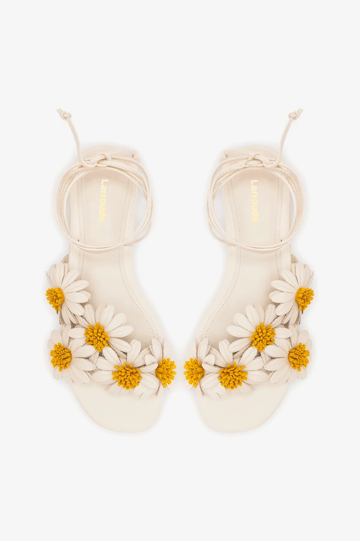 Fiore Flat Sandal Ivory Leather - Image 6