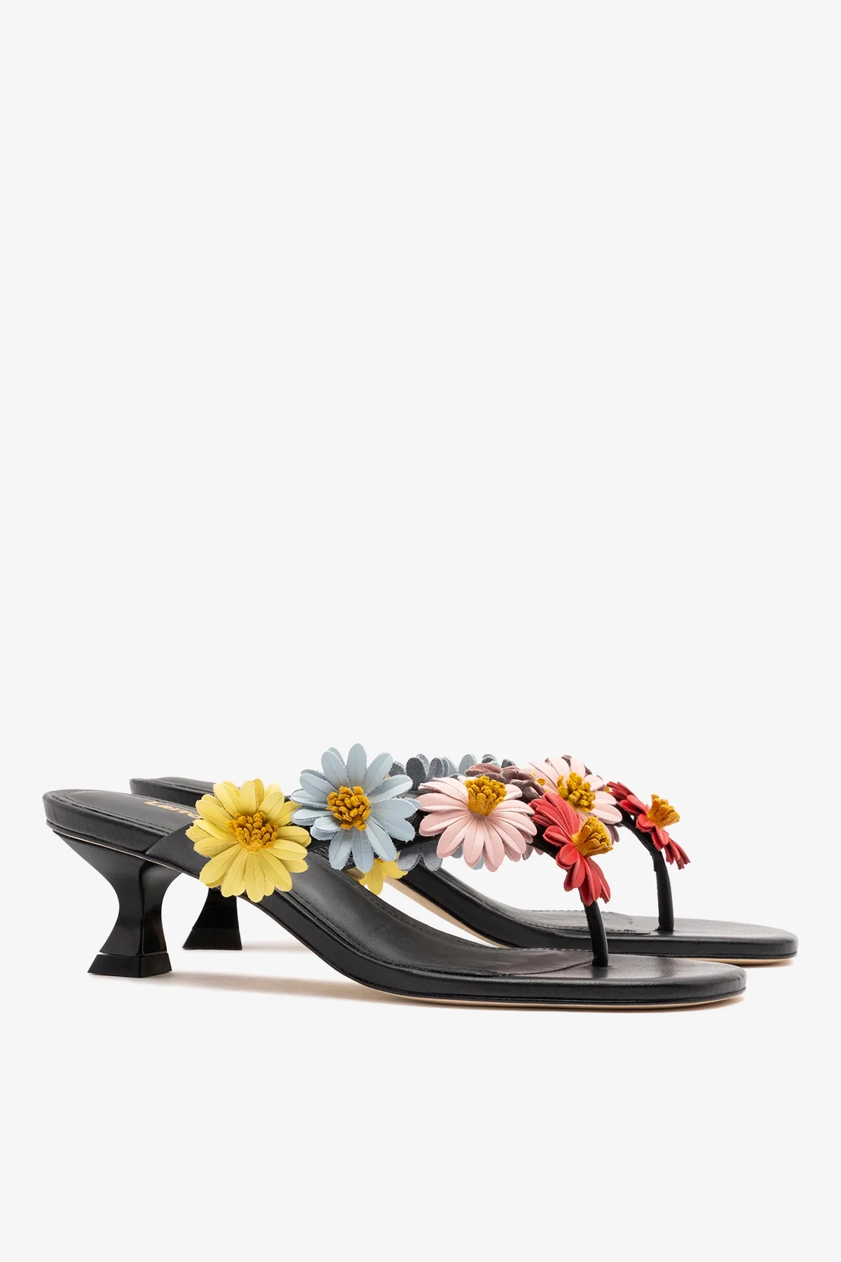 Fiore Thong Sandal Black Leather - Image 3