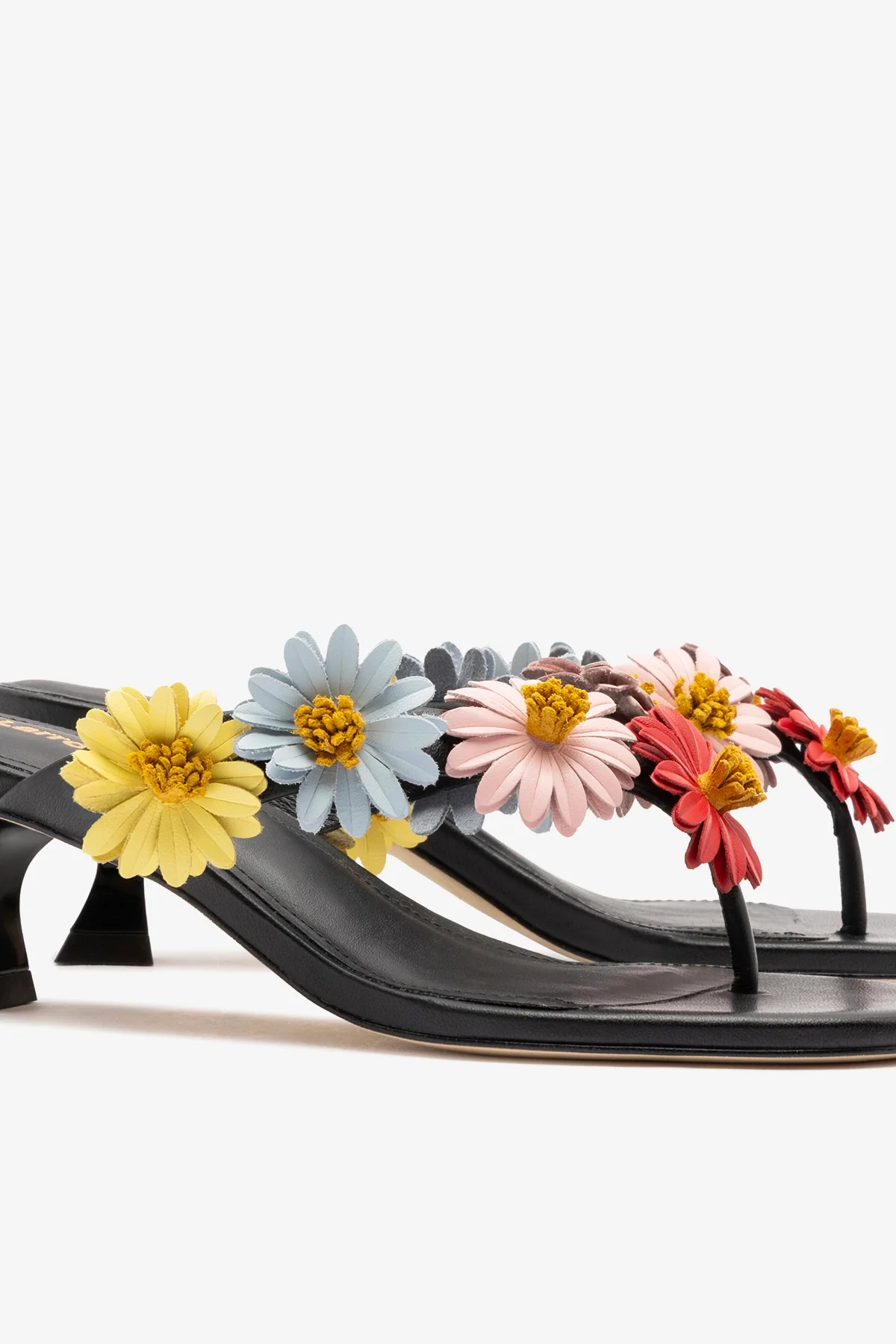 Fiore Thong Sandal Black Leather - Image 4
