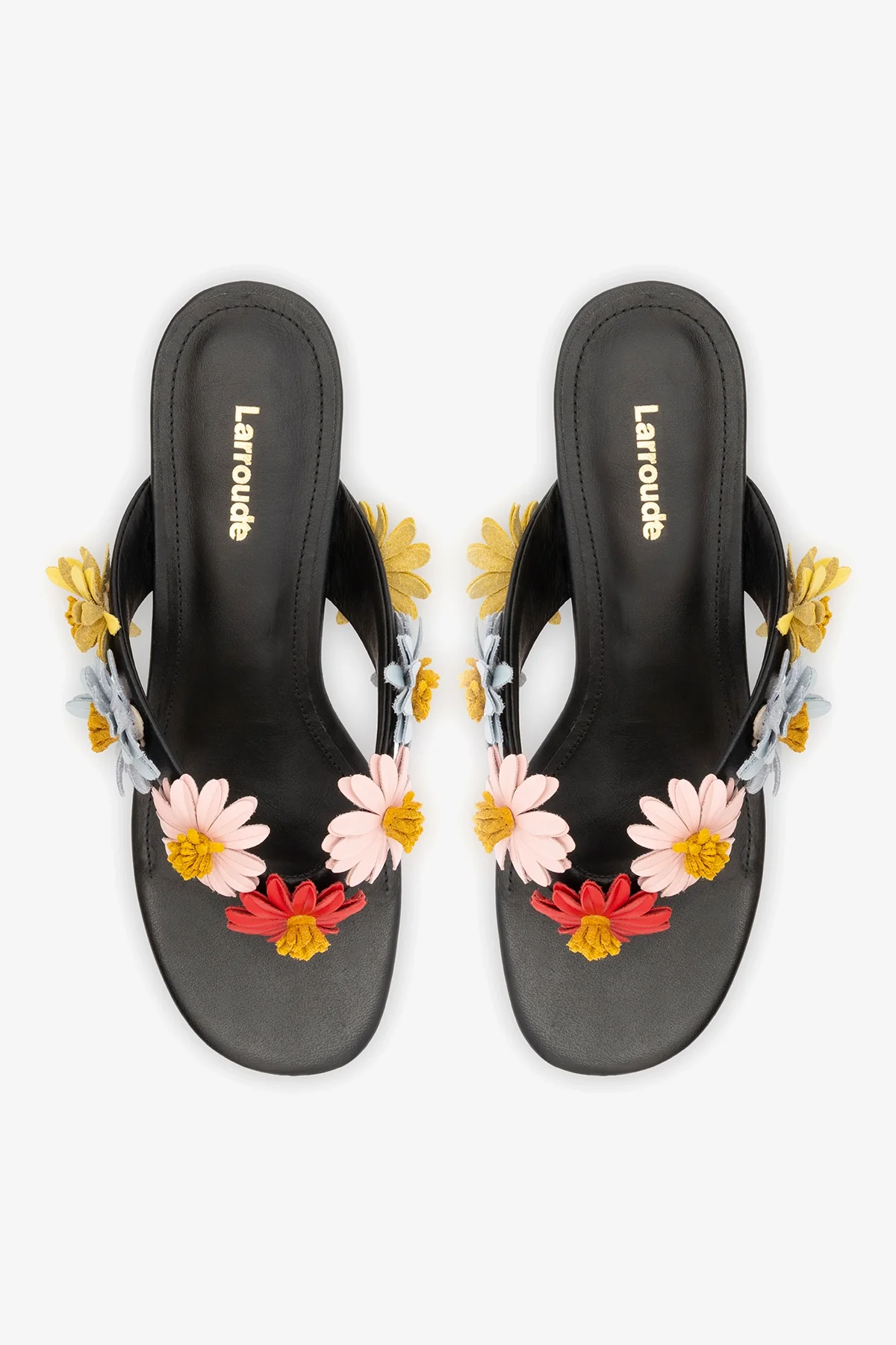 Fiore Thong Sandal Black Leather - Image 6