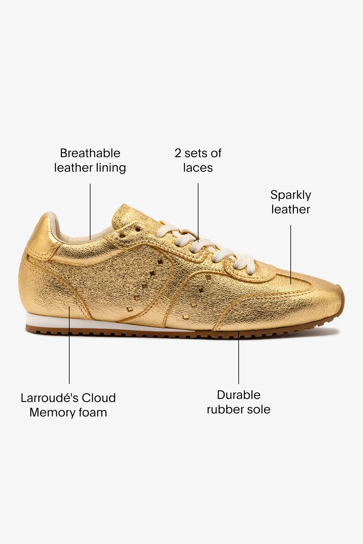 Stella Sneaker In Gold Metallic Leather - Image 6