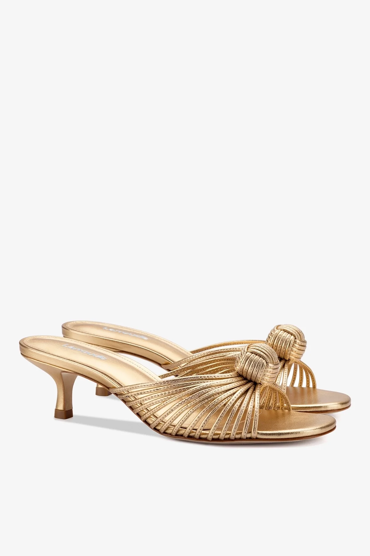 Valerie Mule In Gold Metallic Leather - Image 2