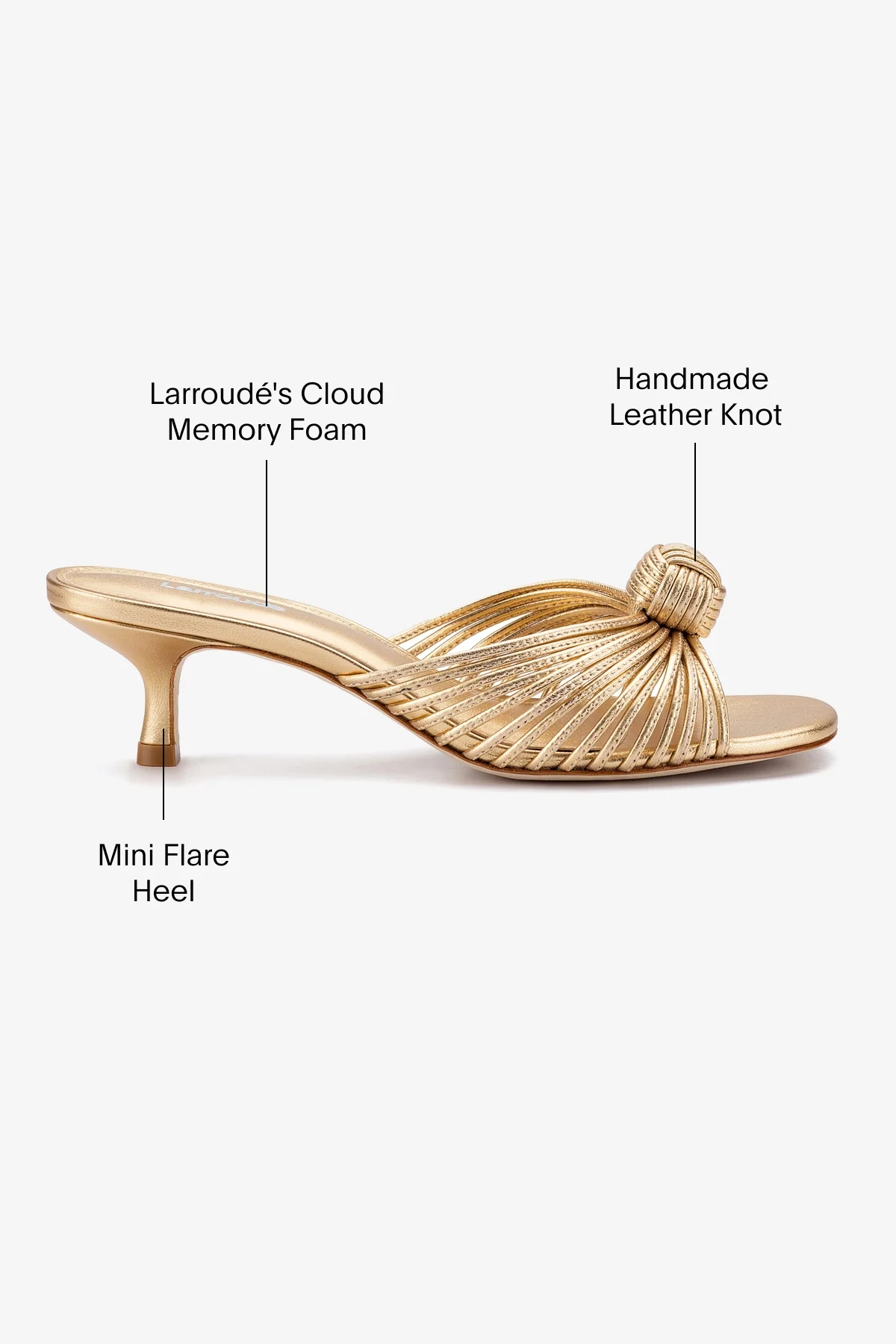 Valerie Mule In Gold Metallic Leather - Image 4