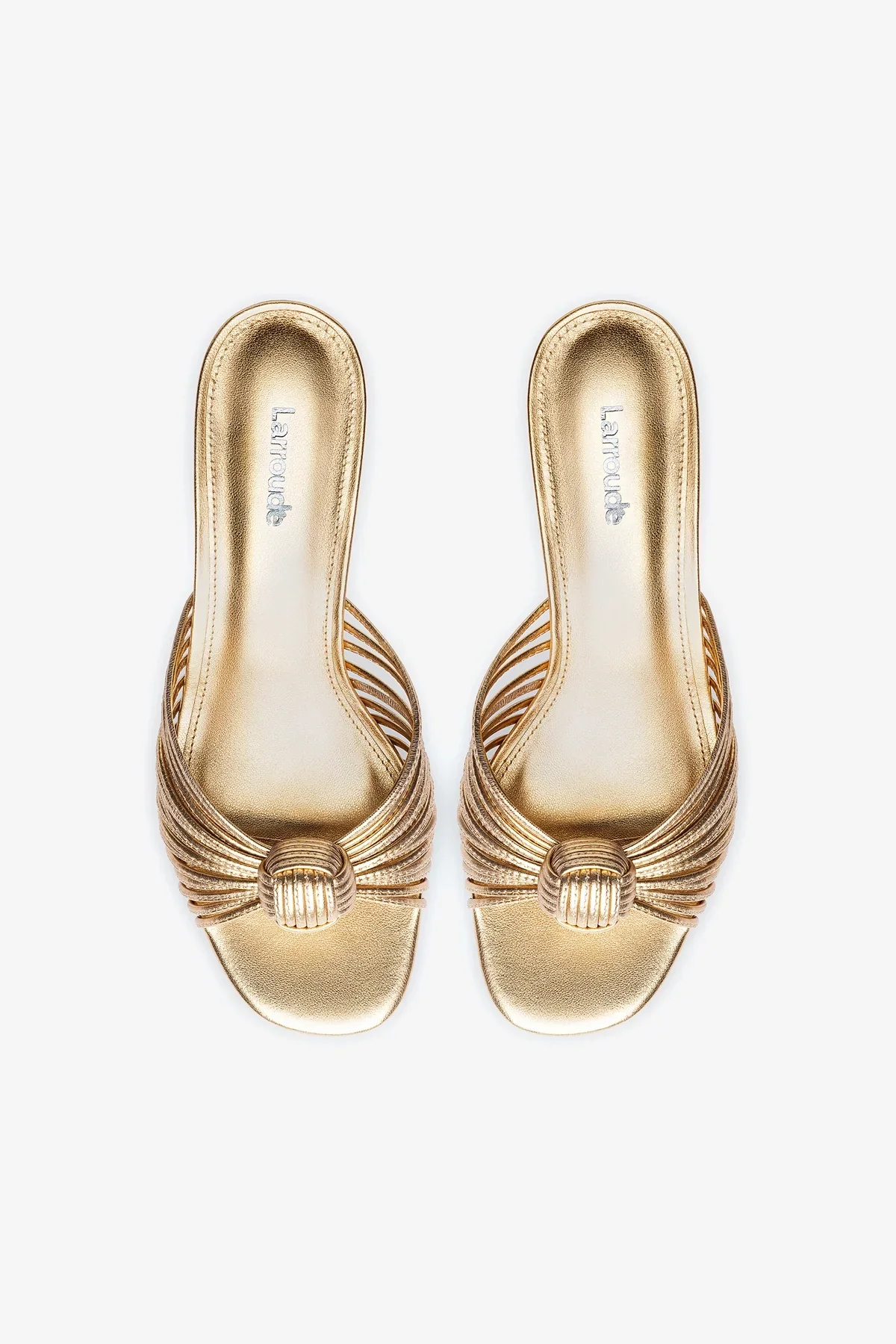 Valerie Mule In Gold Metallic Leather - Image 5