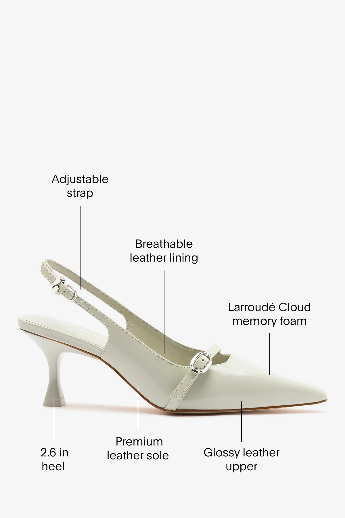 Ines Pump Gray Leather - Image 5