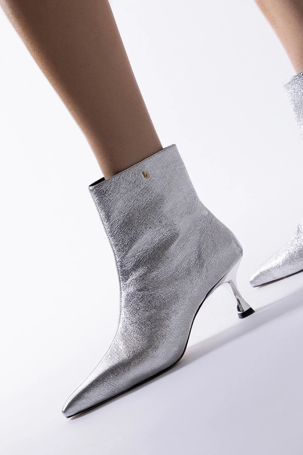 Ines Boot Silver Leather - Image 2