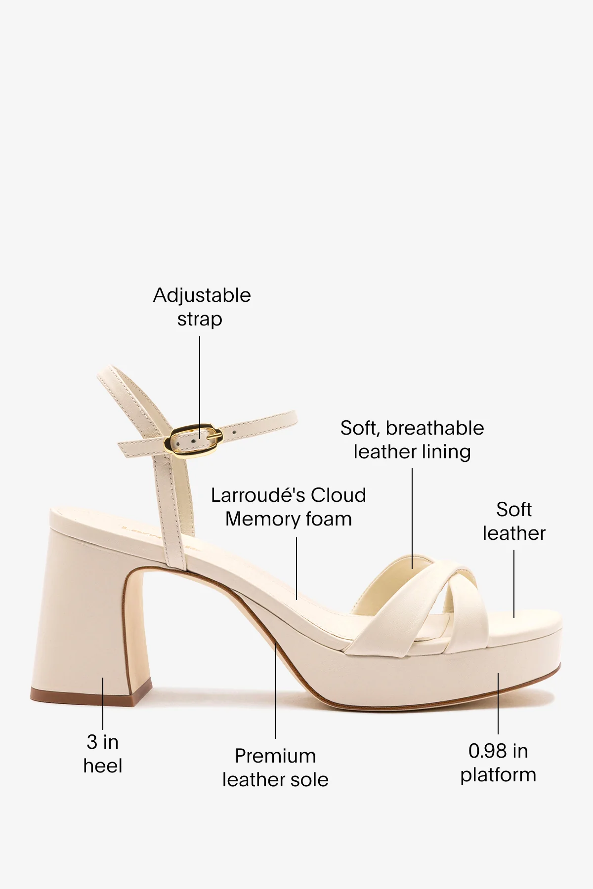Bianca Low Sandal In Ivory Leather - Image 5