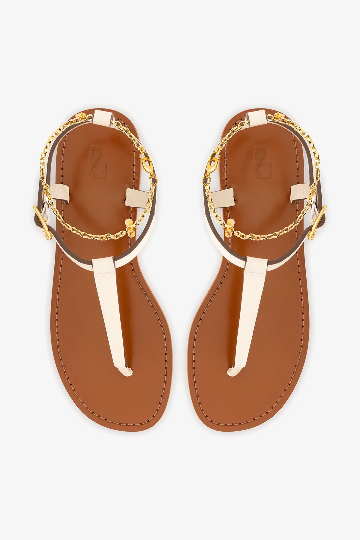Gipsy Sandal In Ivory Vegetale Leather - Image 8
