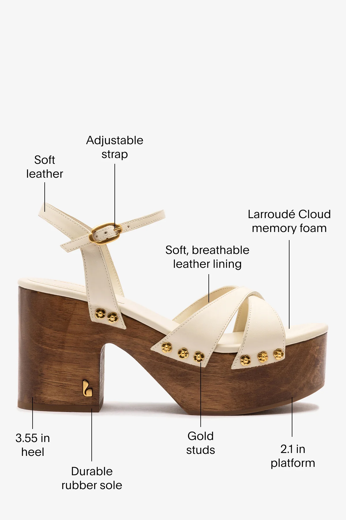 Talitha Sandal In Ivory Leather - Image 5