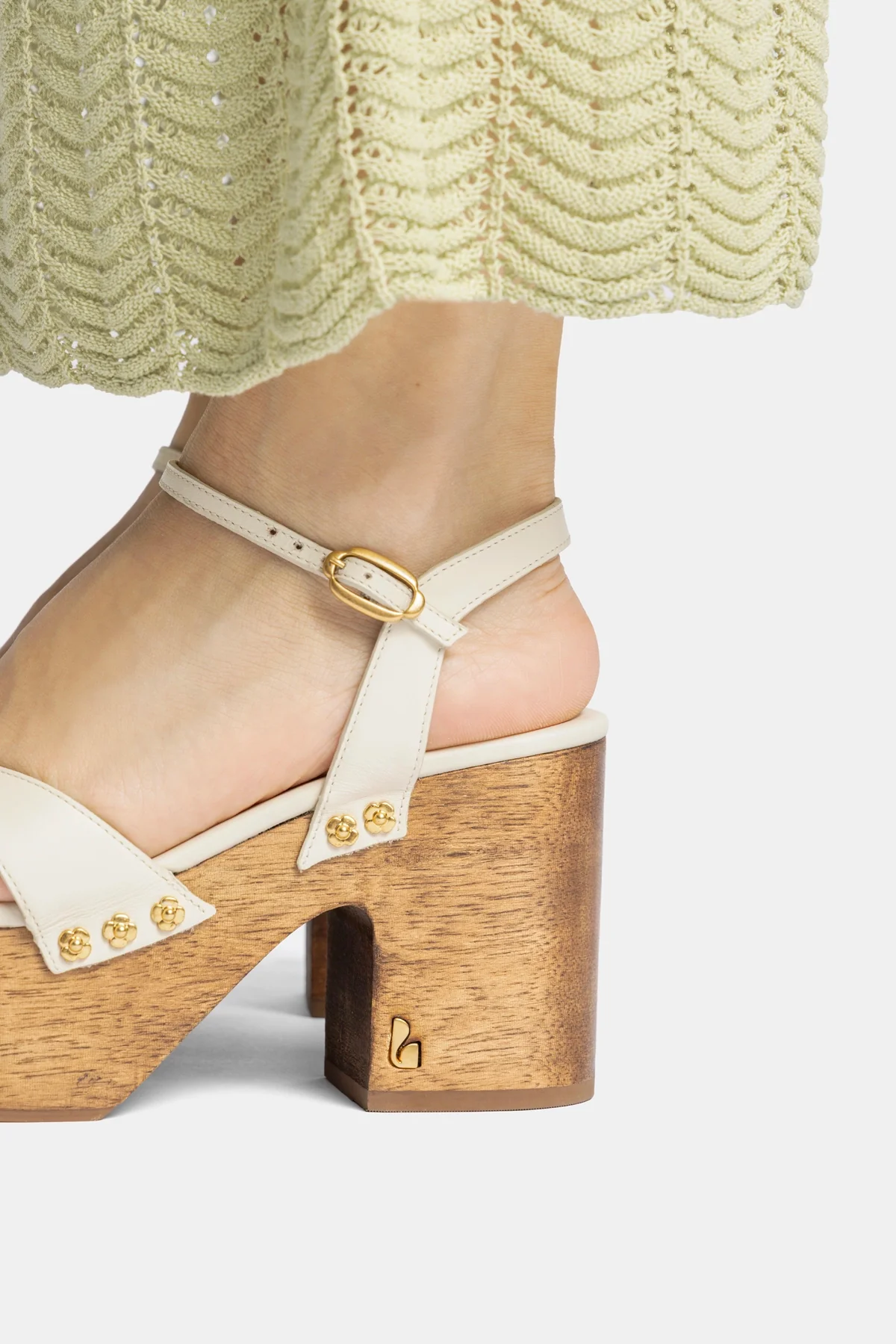 Talitha Sandal In Ivory Leather - Image 6