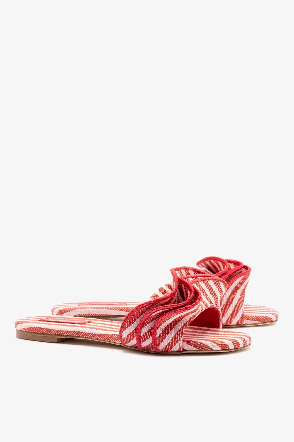 Ivy Ruffle Flat Carmine Striped Canva - Image 3