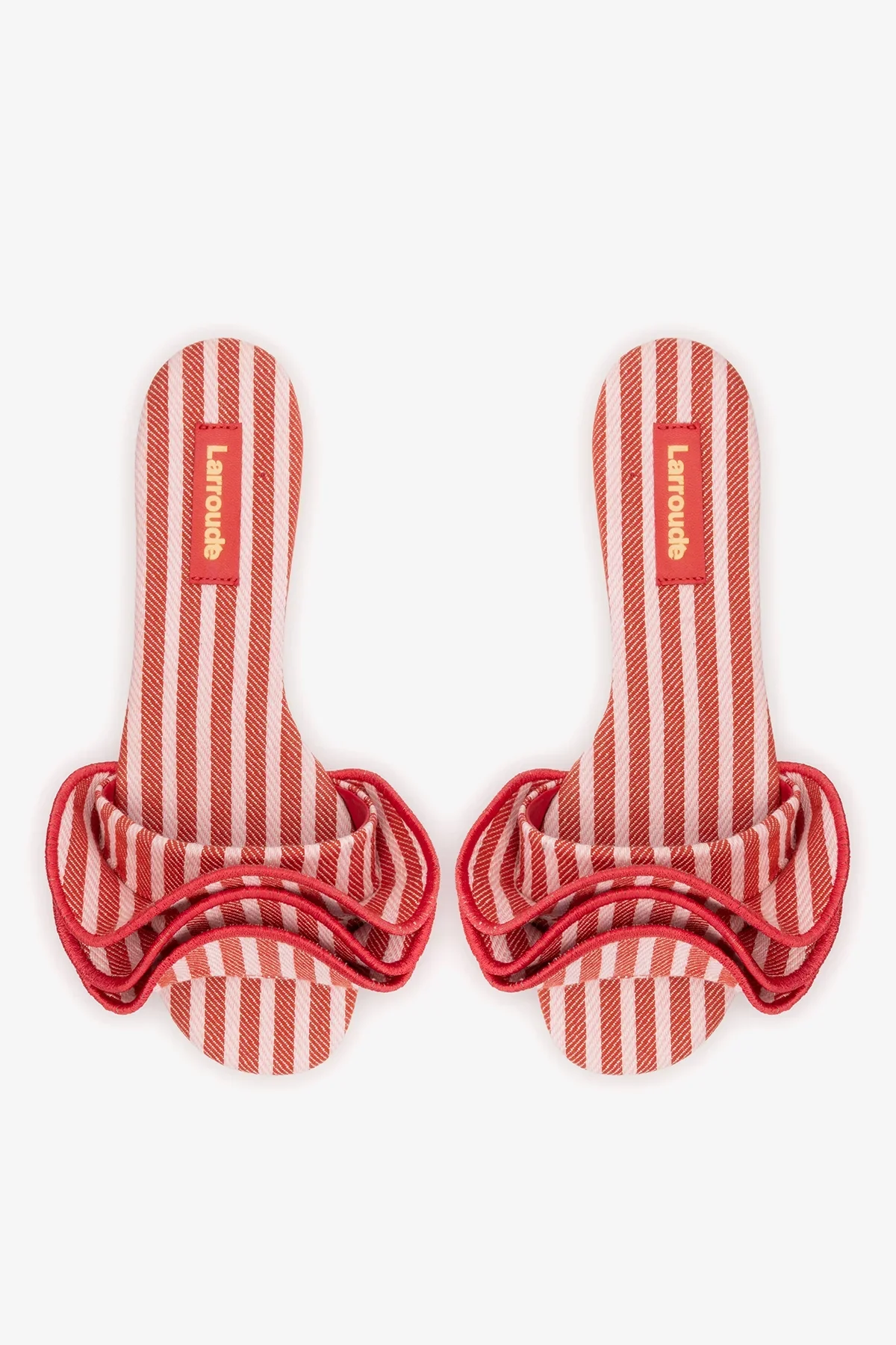 Ivy Ruffle Flat Carmine Striped Canva - Image 6