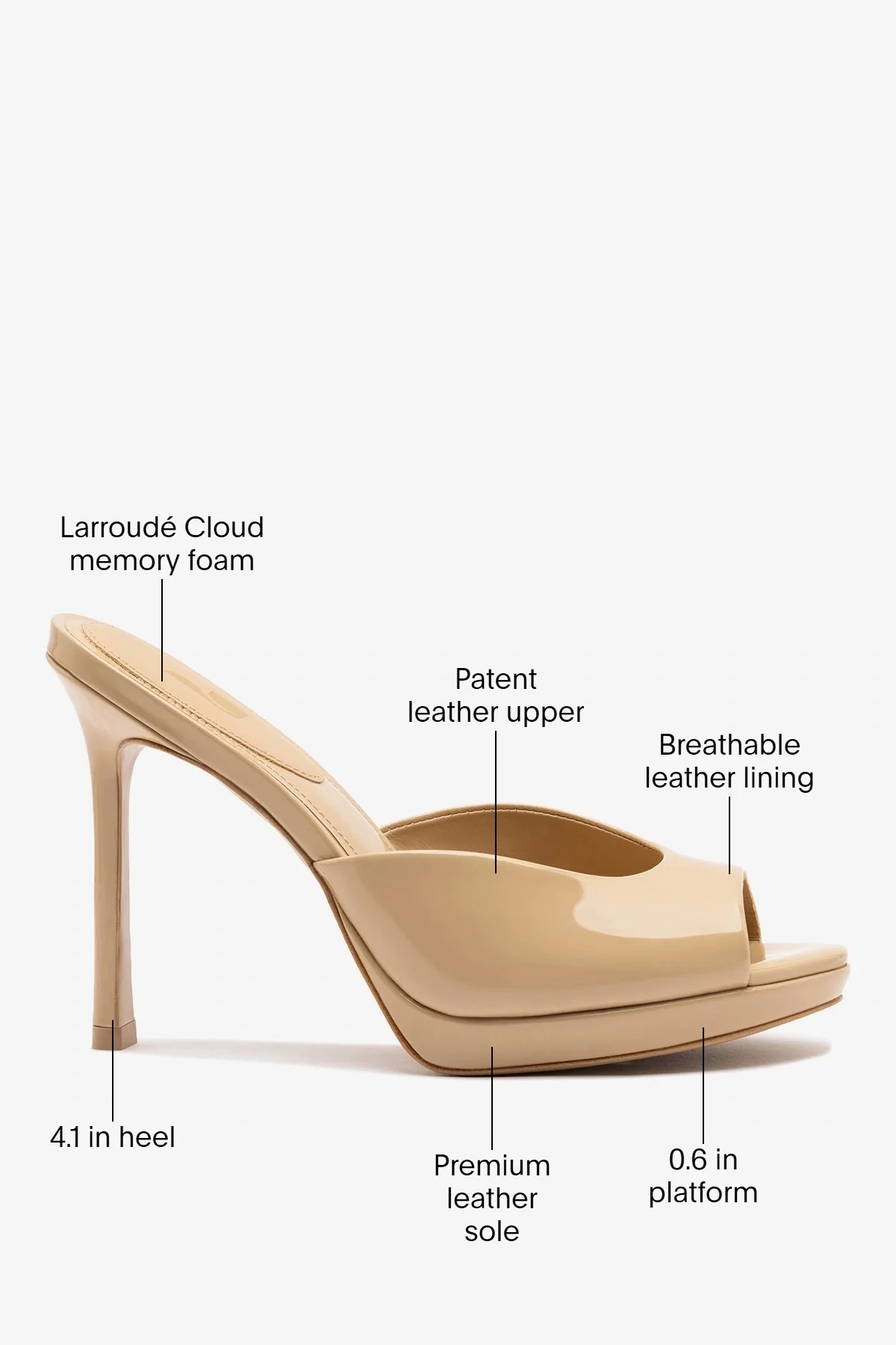 Jasmine Platform Mule Sand Patent Leather - Image 6