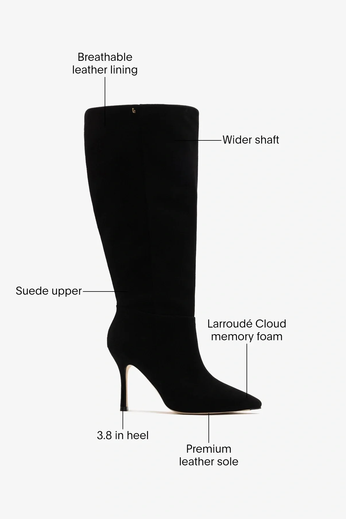 Kate Wide Boot Black Suede - Image 5