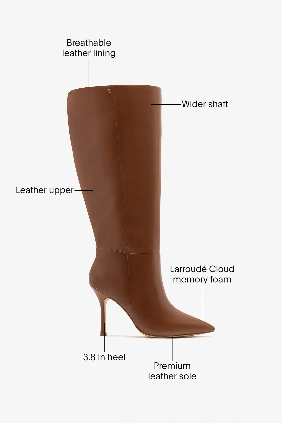 Kate Wide Boot Caramel Leather - Image 5
