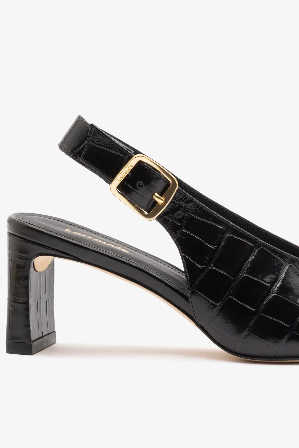 Katie Pump Black Crocodile-Embossed Patent - Image 5