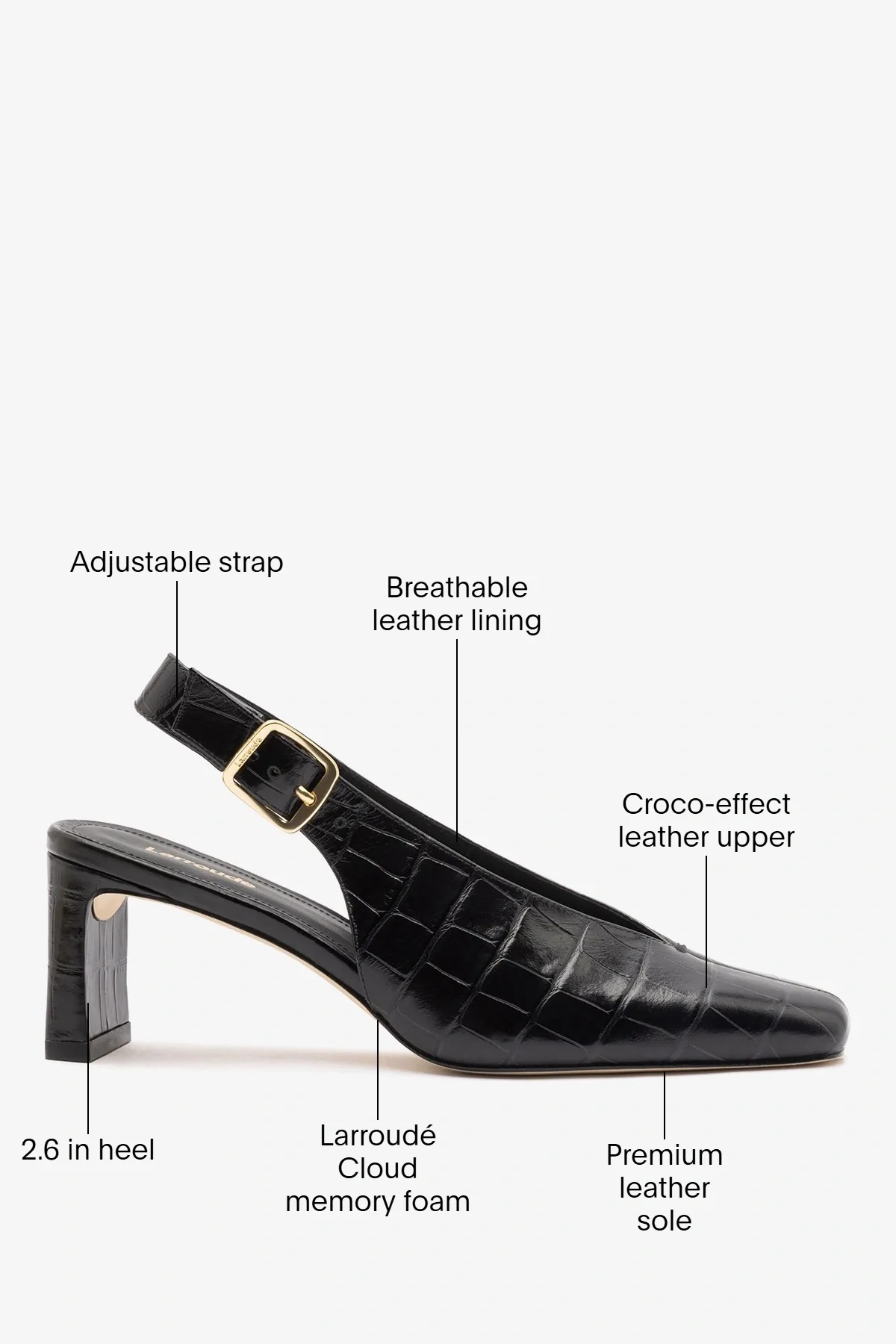Katie Pump Black Crocodile-Embossed Patent - Image 6