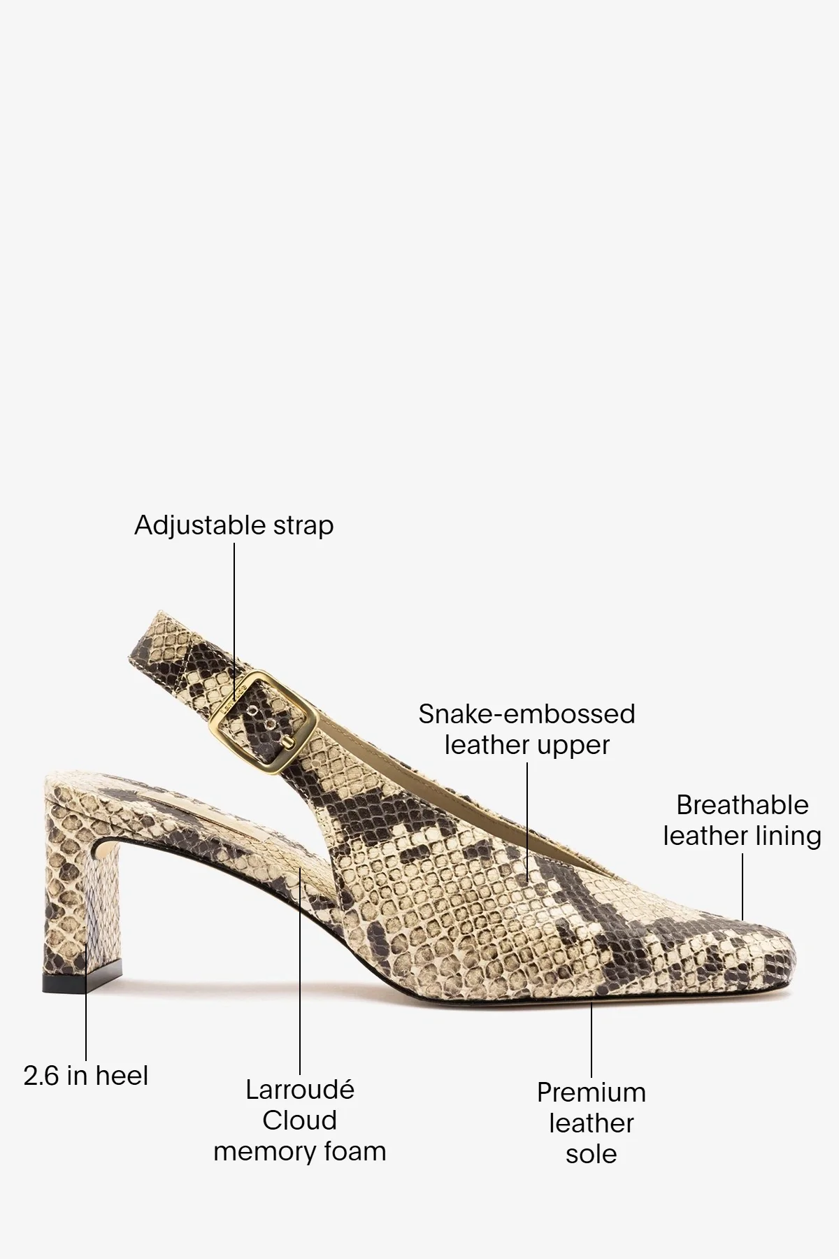 Katie Pump Neutral Snake Leather - Image 6