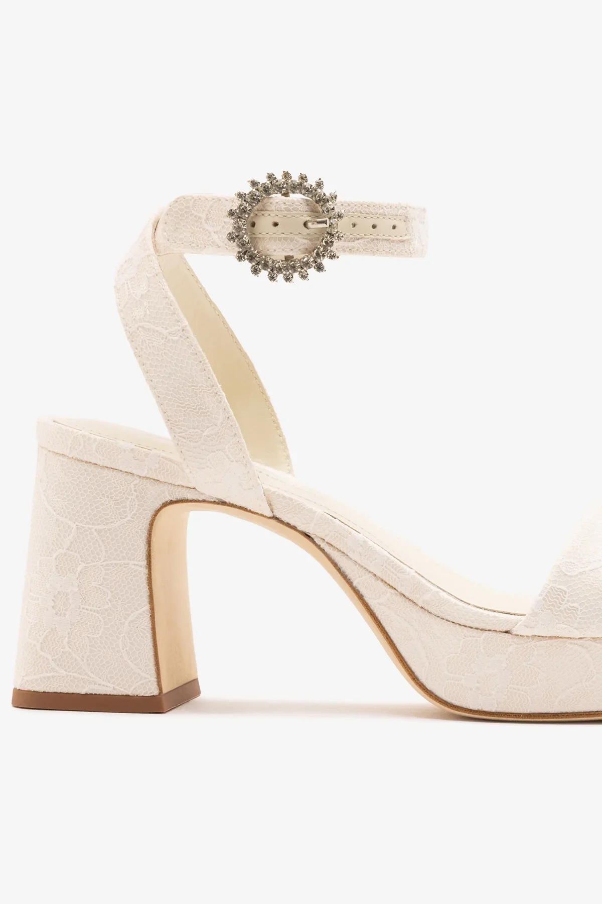 Larroudé x Markarian: Dolly Low Sandal White Lace - Image 4