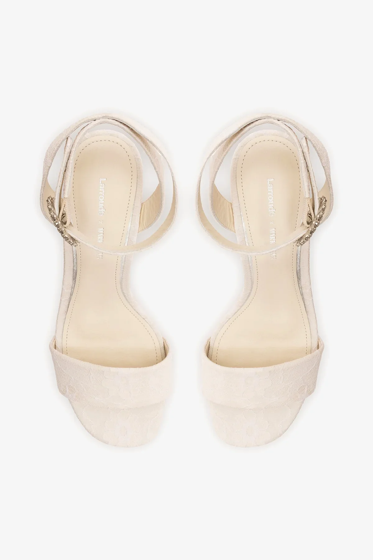 Larroudé x Markarian: Dolly Platform Sandal White Lace - Image 6