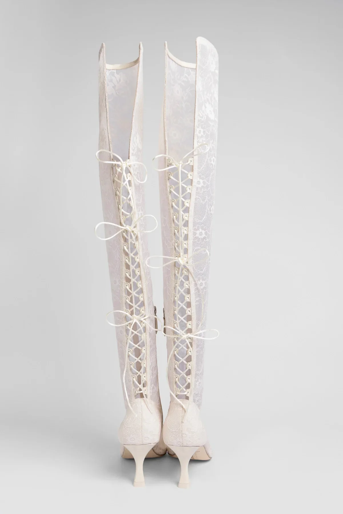 Larroudé x Markarian: Ines Lace-up Boot White Lace - Image 6