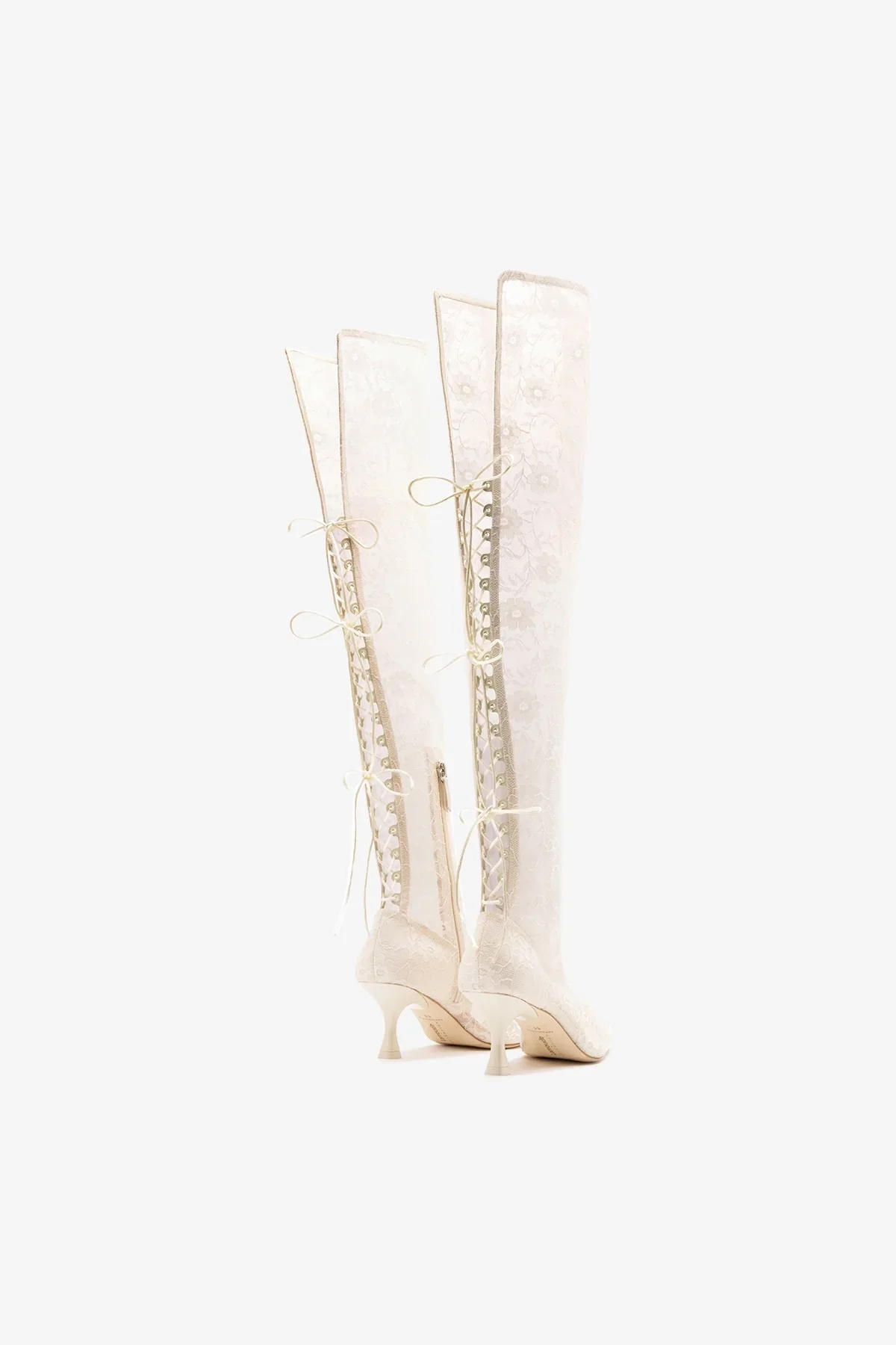 Larroudé x Markarian: Ines Lace-up Boot White Lace - Image 7