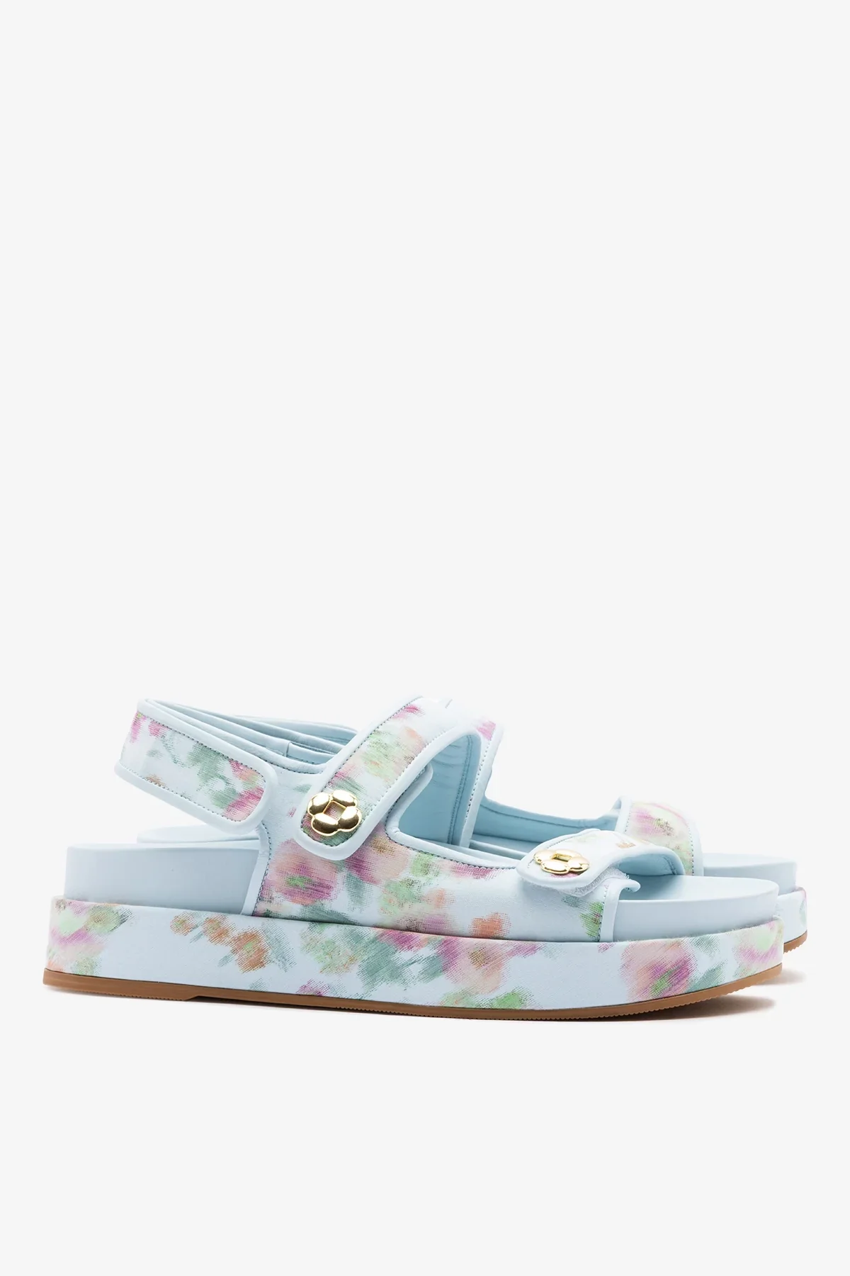 Larroudé x Markarian: Jetty Sandal Apple Blue Floral Ikat - Image 3