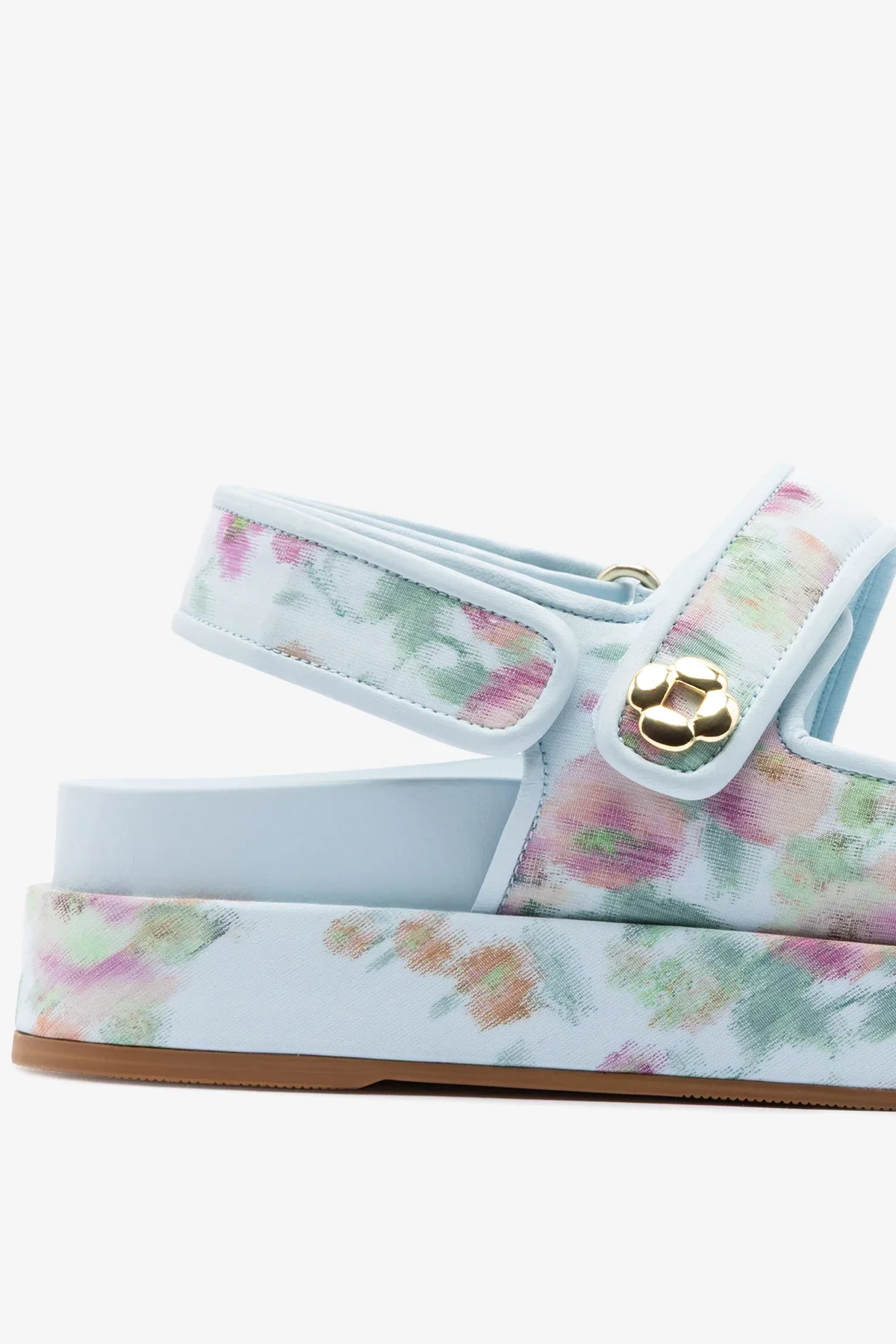 Larroudé x Markarian: Jetty Sandal Apple Blue Floral Ikat - Image 4