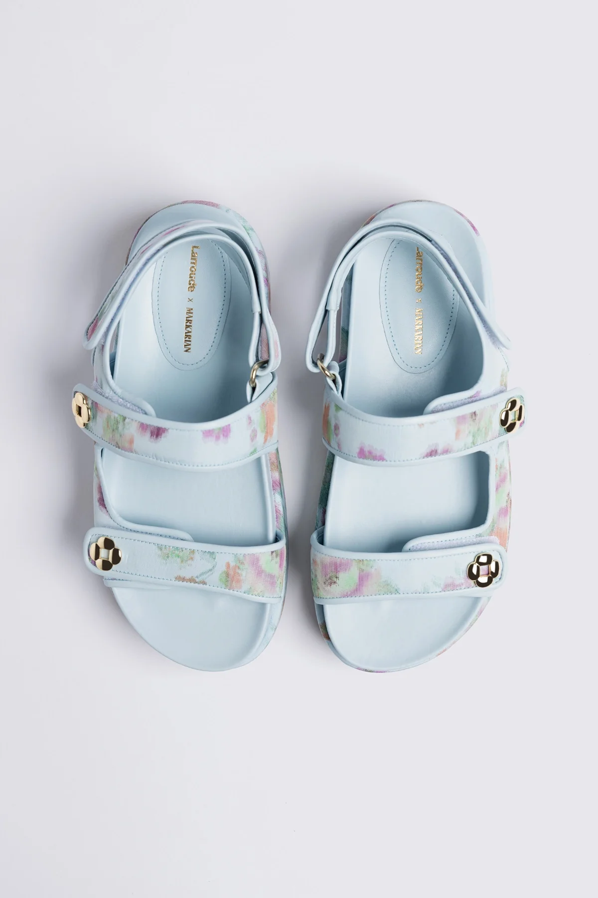 Larroudé x Markarian: Jetty Sandal Apple Blue Floral Ikat - Image 6