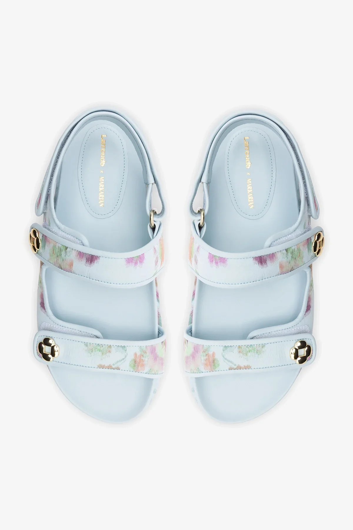 Larroudé x Markarian: Jetty Sandal Apple Blue Floral Ikat - Image 7
