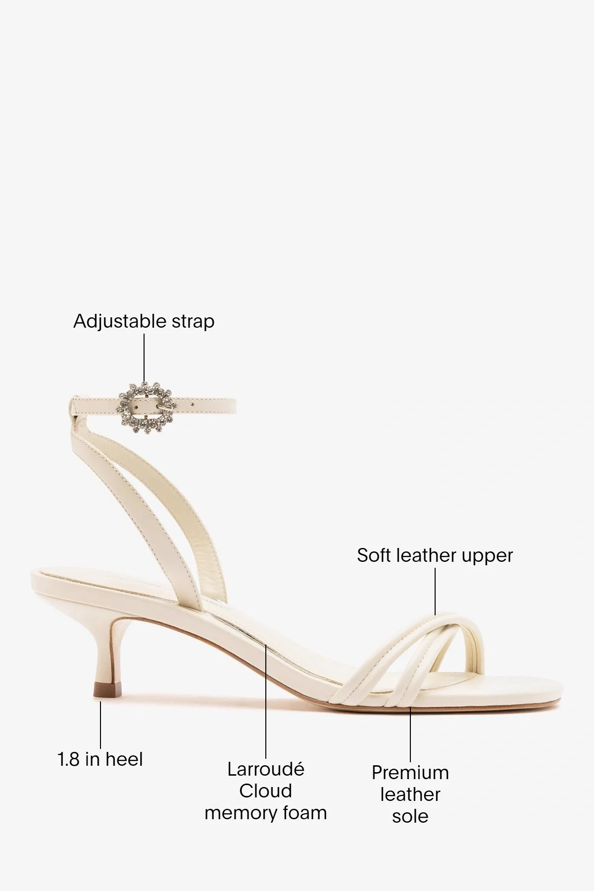 Larroudé x Markarian: Mini Annie Sandal Ivory Leather - Image 5