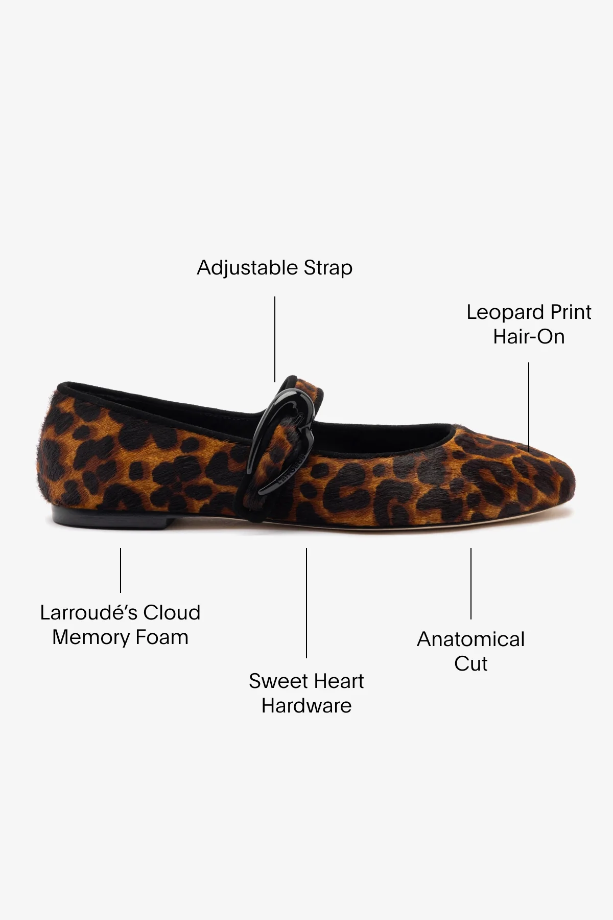 Verona Ballet Flat In Leopard Print Calf Hair - Image 5