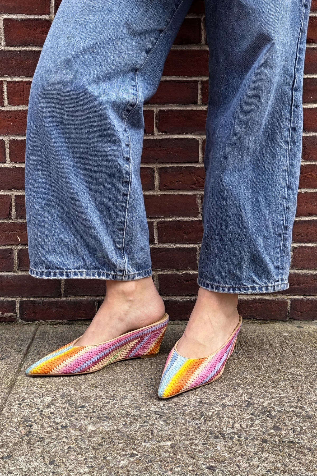Loulou Mule Rainbow Raffia - Image 2