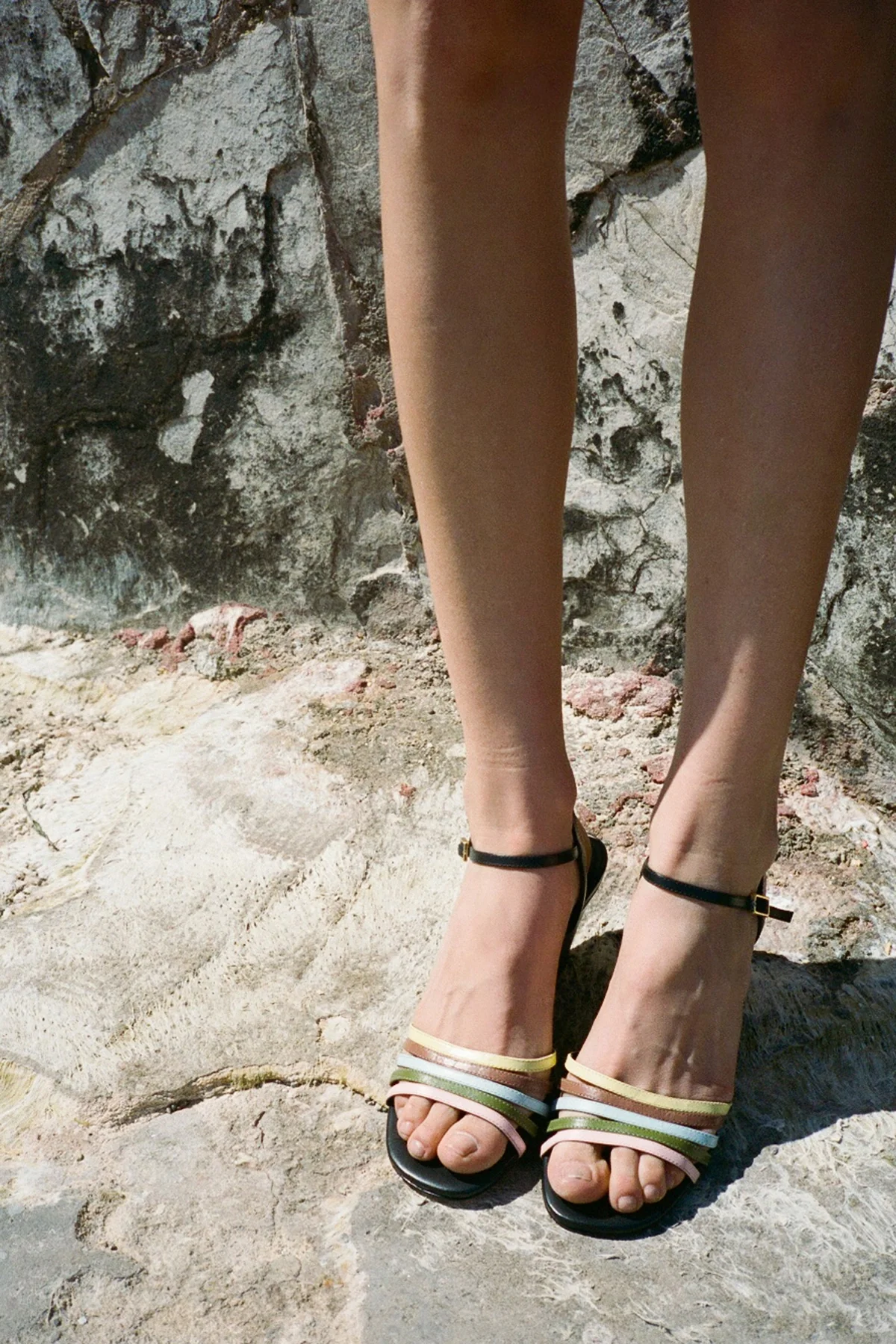 Larroudé x Ciao Lucia: Daiana Wedge Sandal Black Leather - Image 5