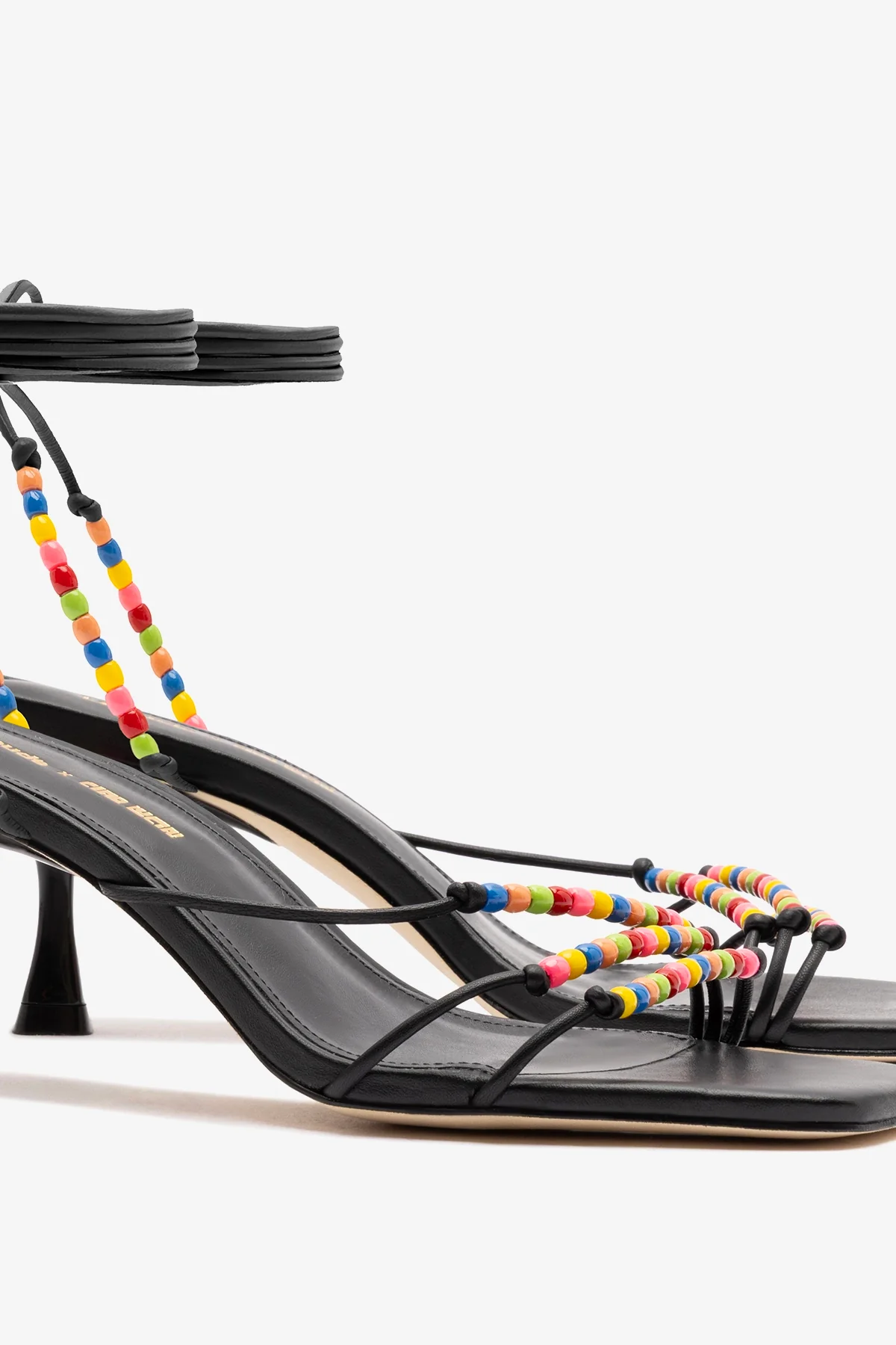 Larroudé x Ciao Lucia: Eloisa Sandal Black Leather - Image 4