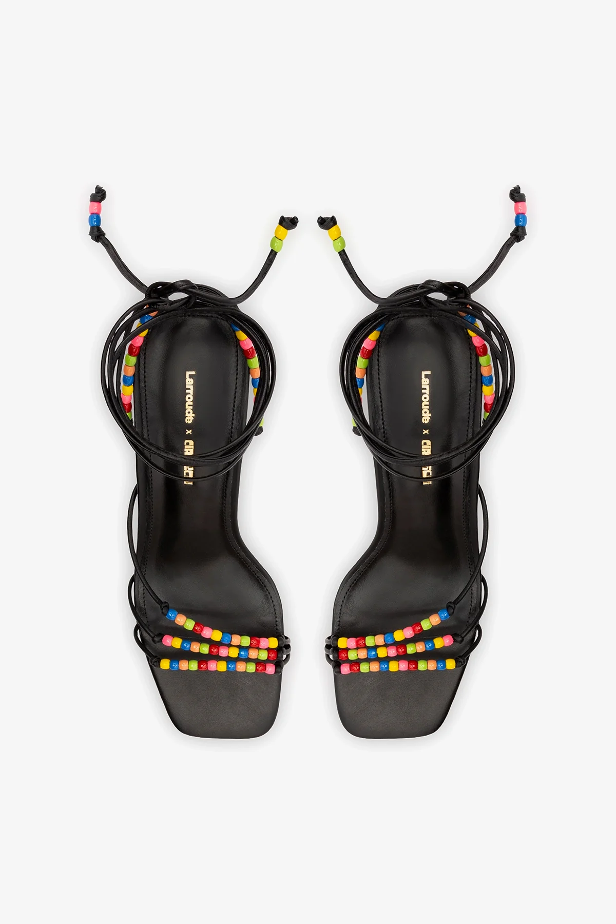 Larroudé x Ciao Lucia: Eloisa Sandal Black Leather - Image 6