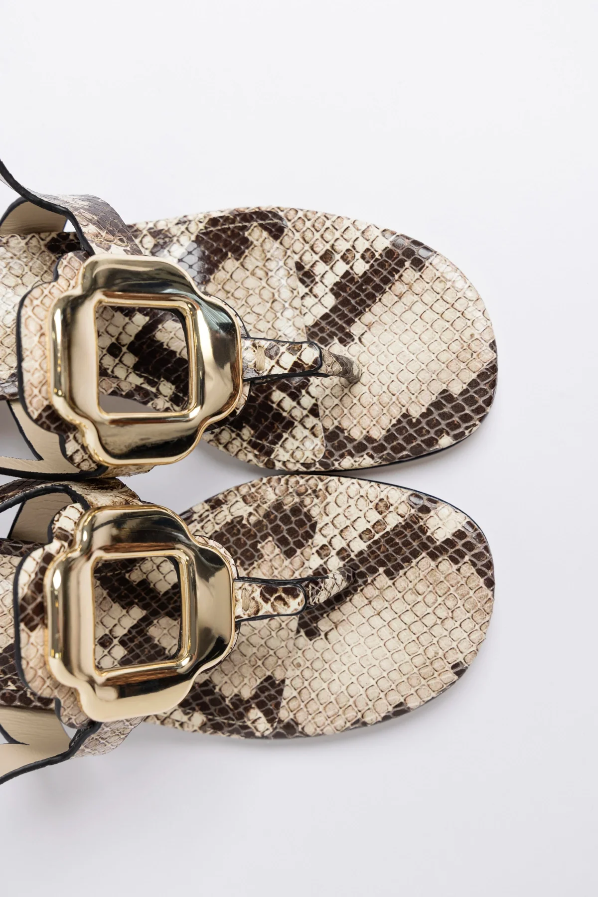 Margherita Block Thong Sandal Snake Leather - Image 2