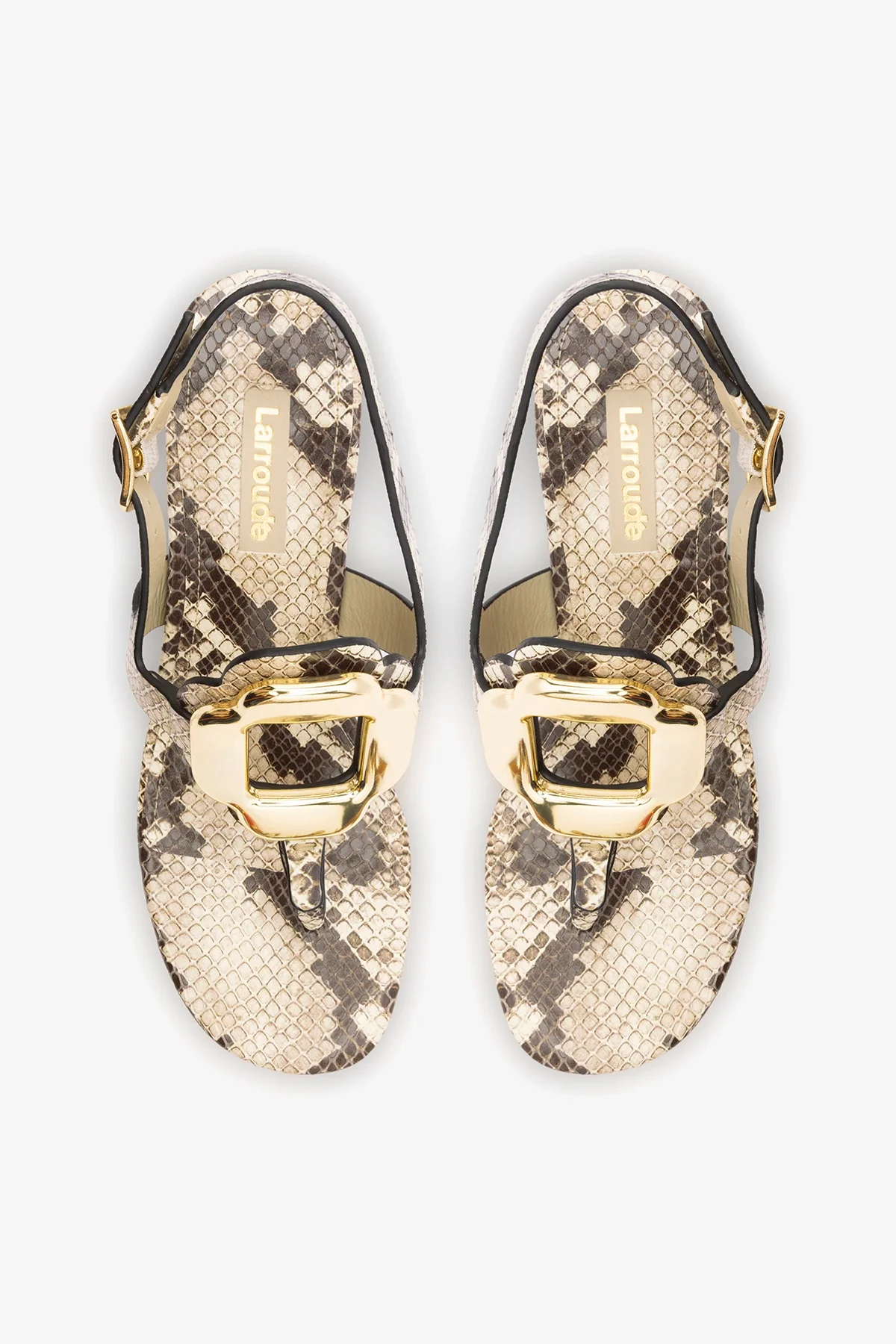 Margherita Block Thong Sandal Snake Leather - Image 5
