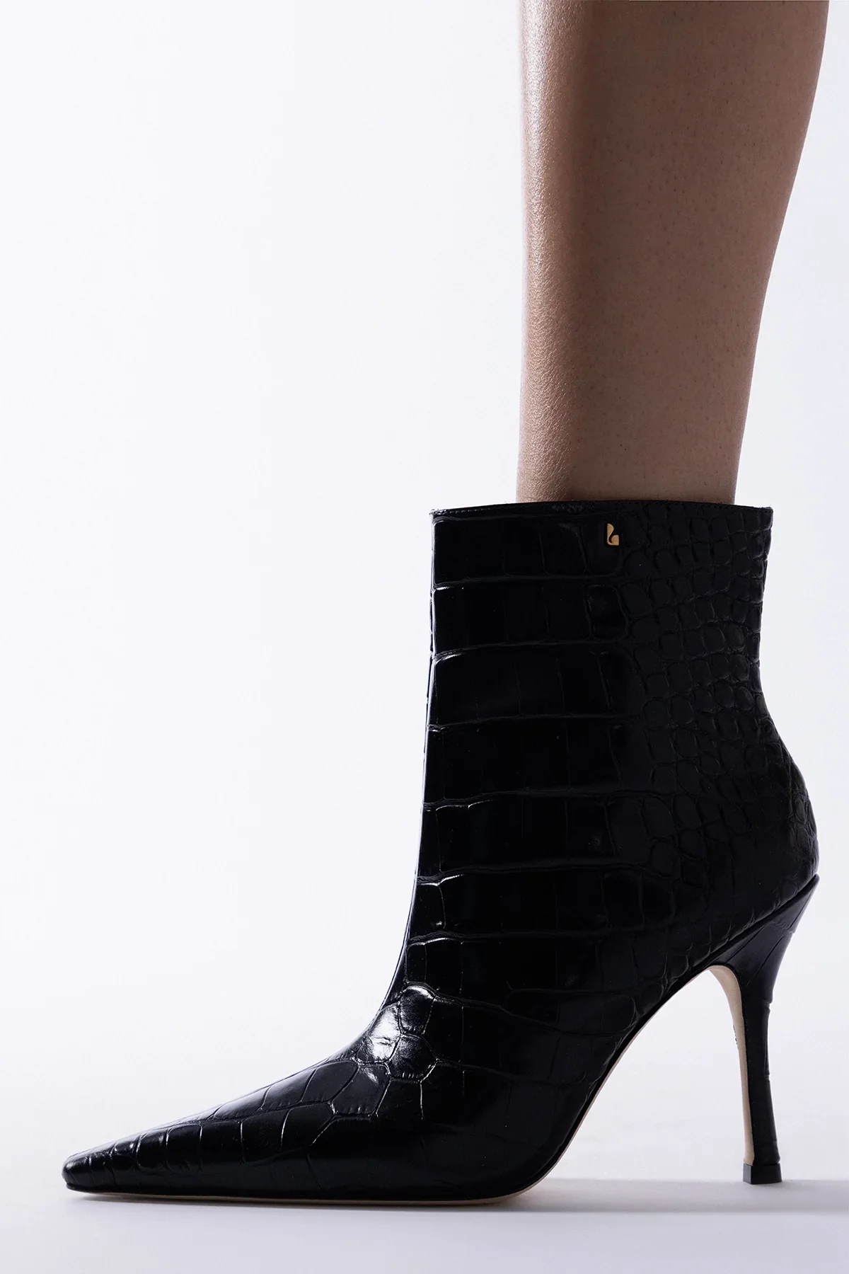 Mini Carine Boot Black Croco Leather - Image 2