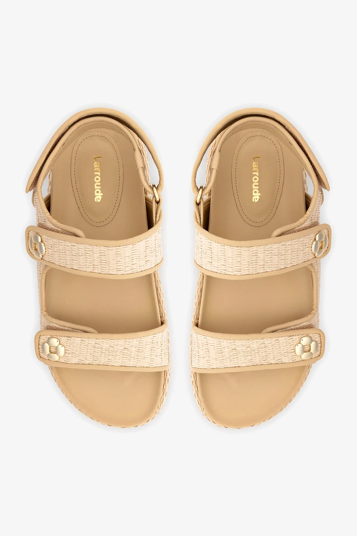 Jetty Sandal In Natural Beach Raffia and Beige Leather - Image 7
