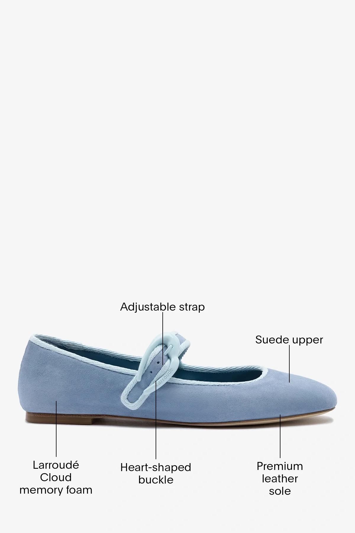 Verona Ballet Flat Niagara Blue Suede - Image 6