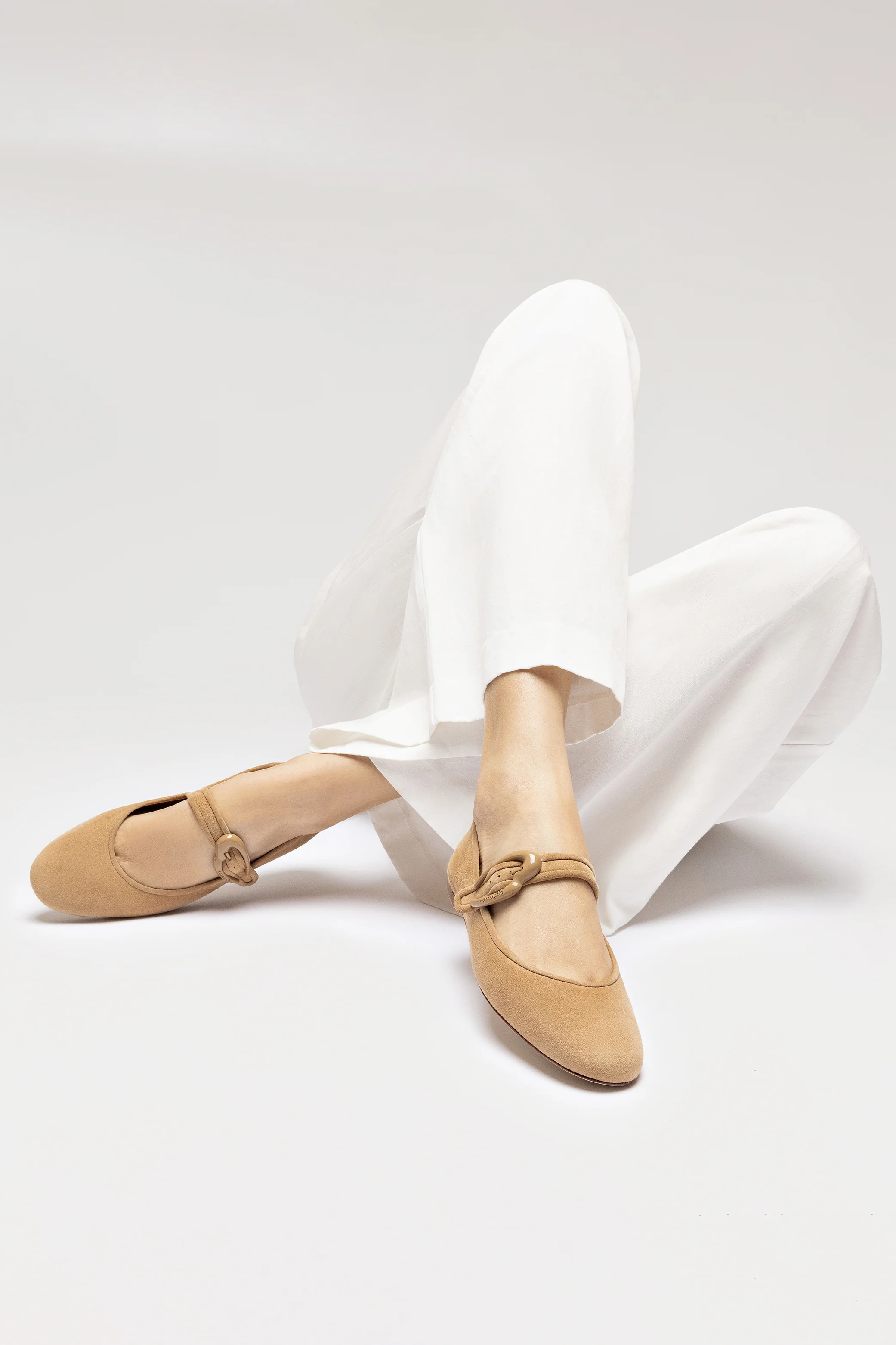 Verona Ballet Flat In Peanut Suede - Image 2