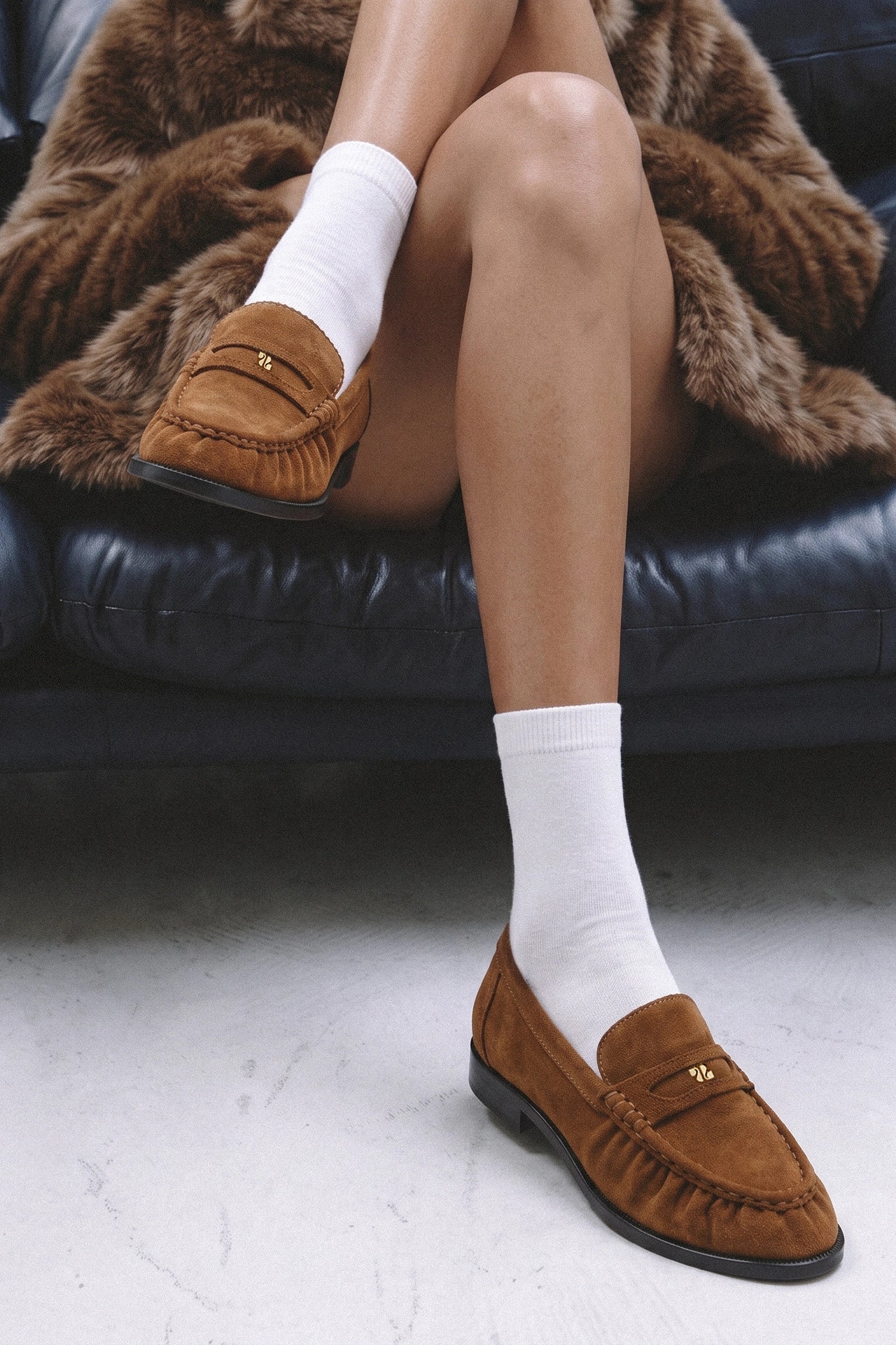 Suki Soft Loafer In Russet Suede - Image 2