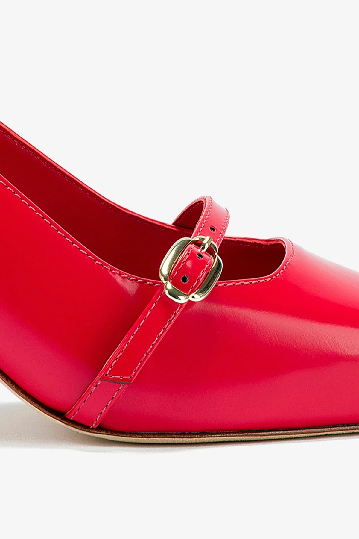 Ines Pump In Scarlet Leather - Image 4