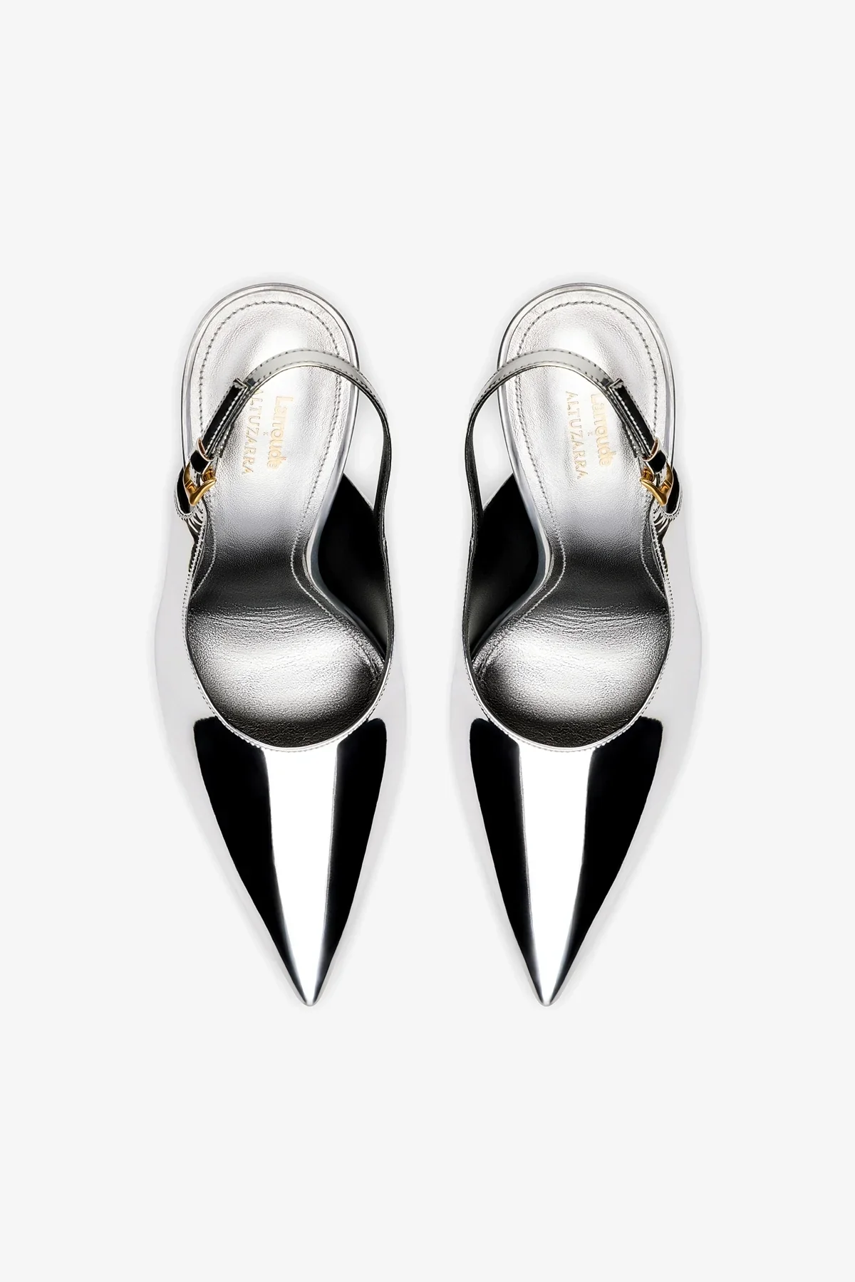 Larroudé x Altuzarra Pump In Silver Specchio - Image 7